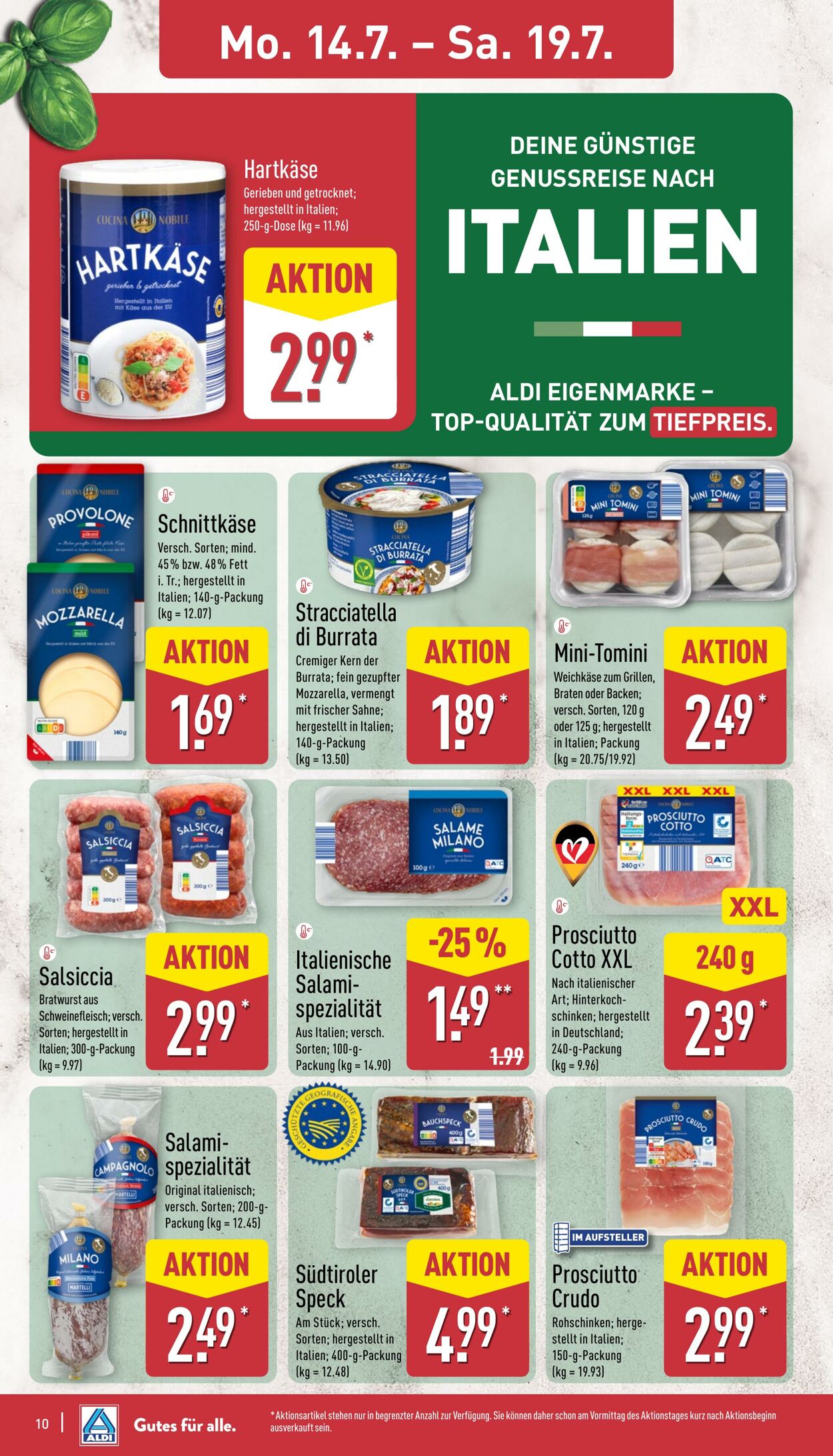 Prospekt Aldi-Nord 14.07.2025 - 19.07.2025