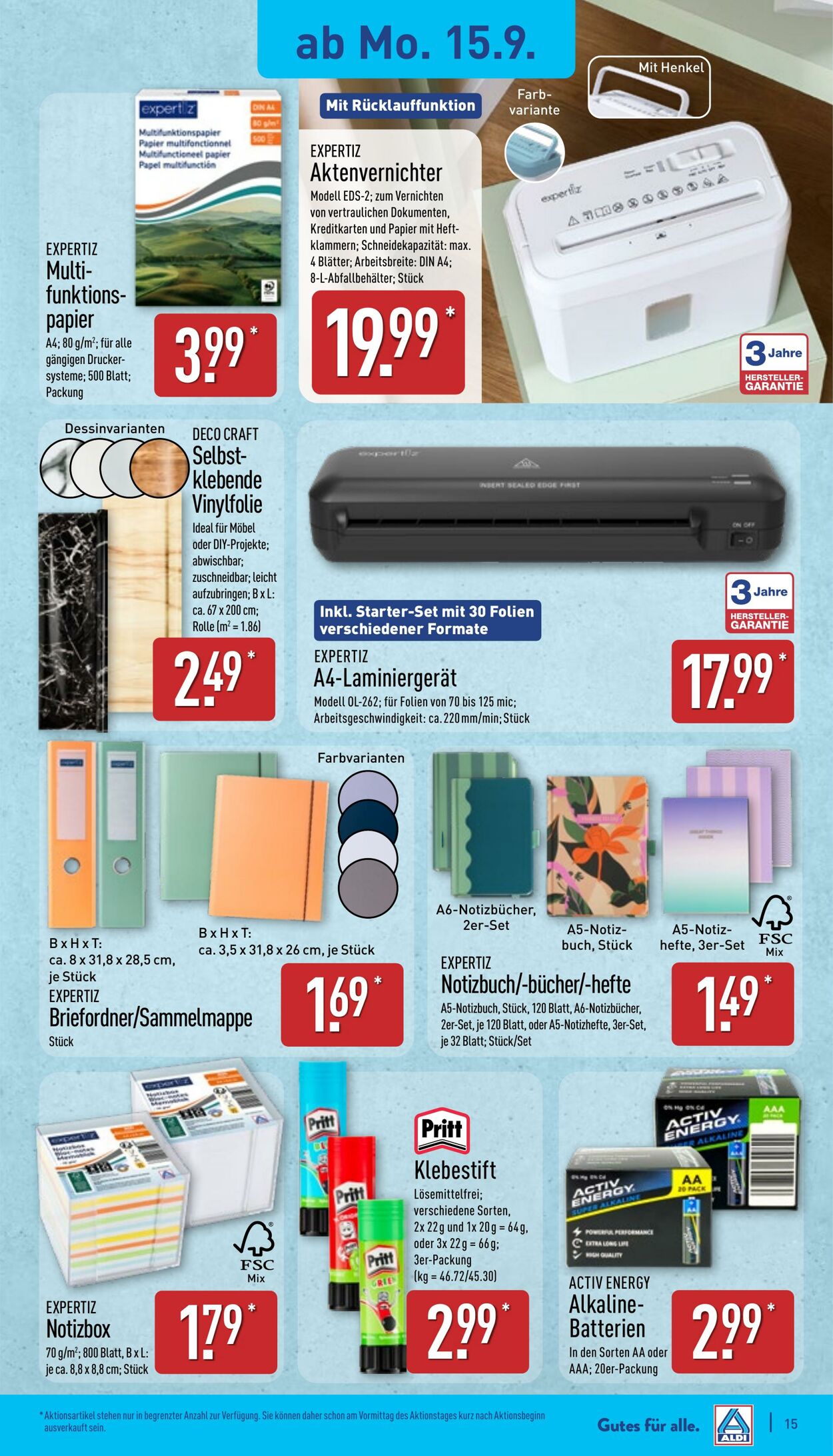 Prospekt Aldi-Nord 15.09.2025 - 20.09.2025