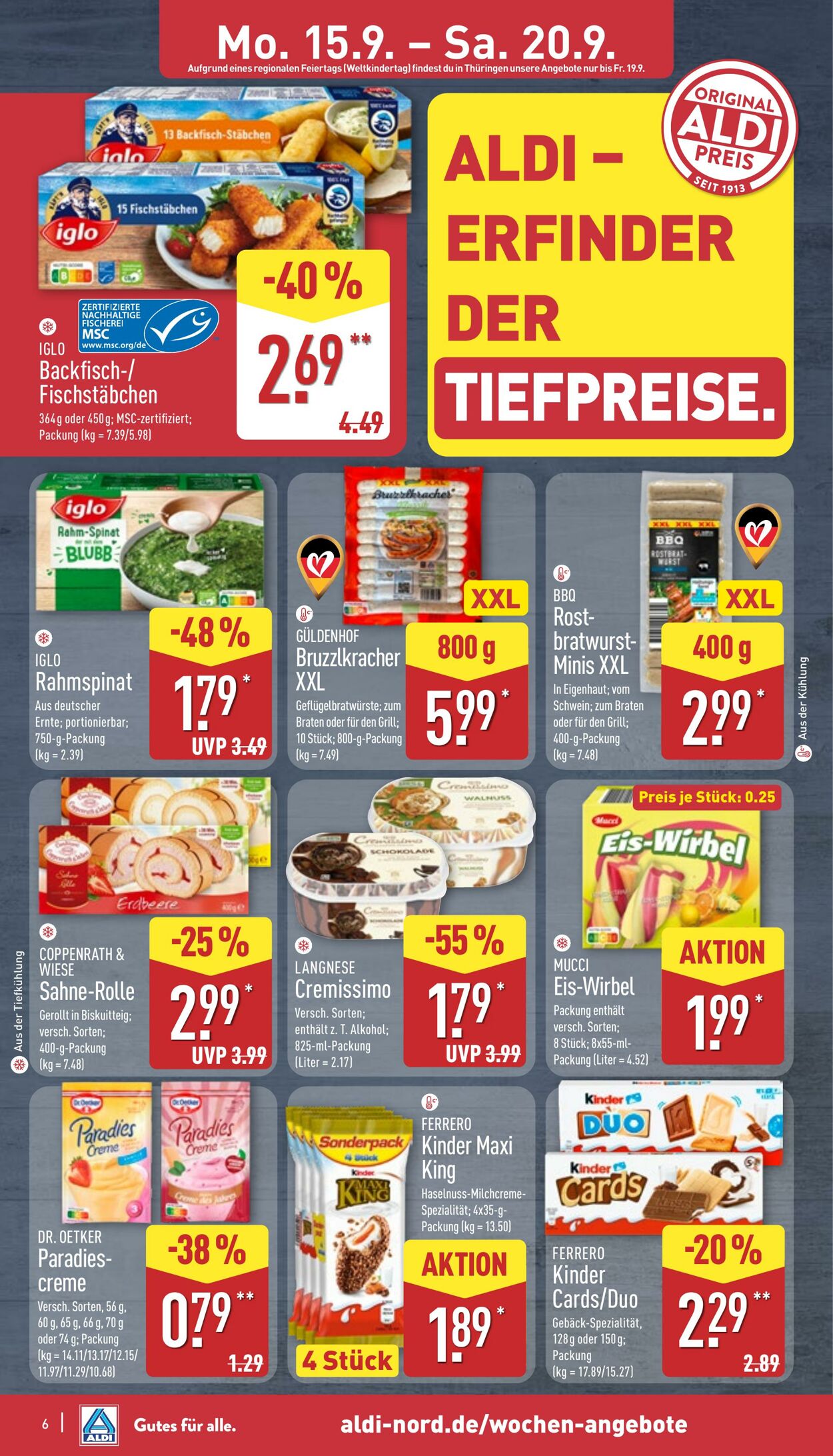 Prospekt Aldi-Nord 15.09.2025 - 20.09.2025