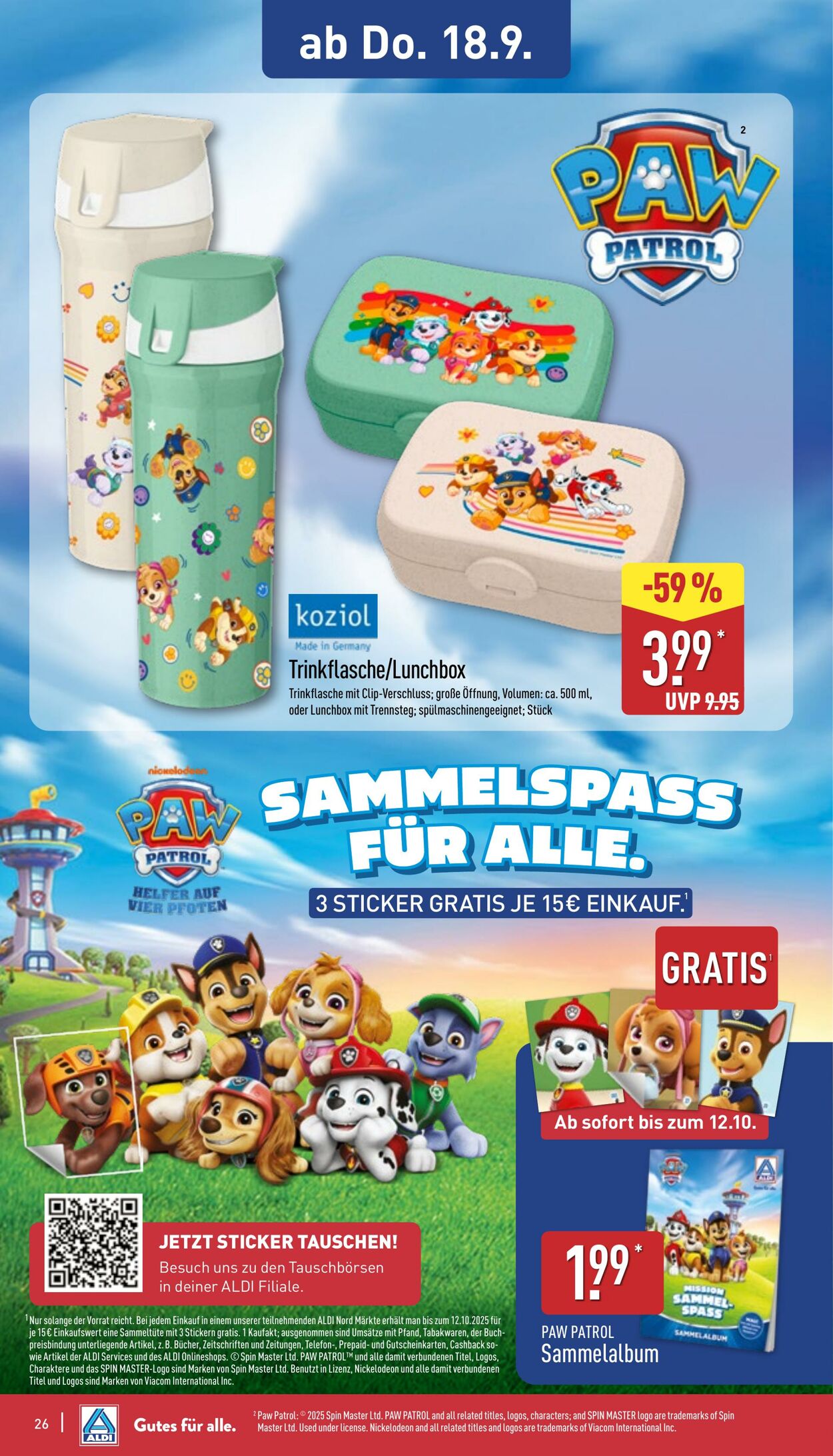 Prospekt Aldi-Nord 15.09.2025 - 20.09.2025