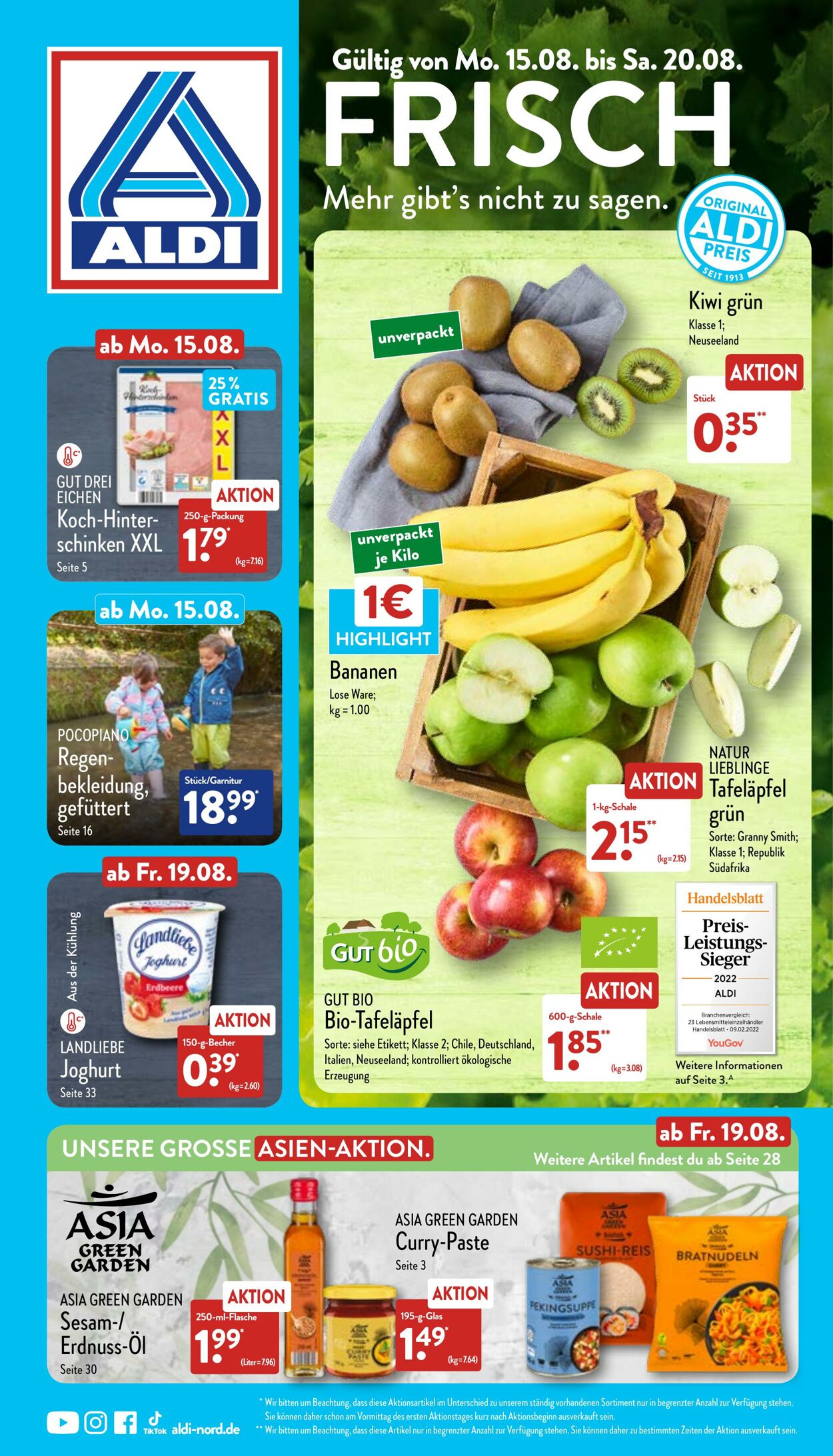 Prospekt Aldi-Nord 15.08.2022 - 20.08.2022