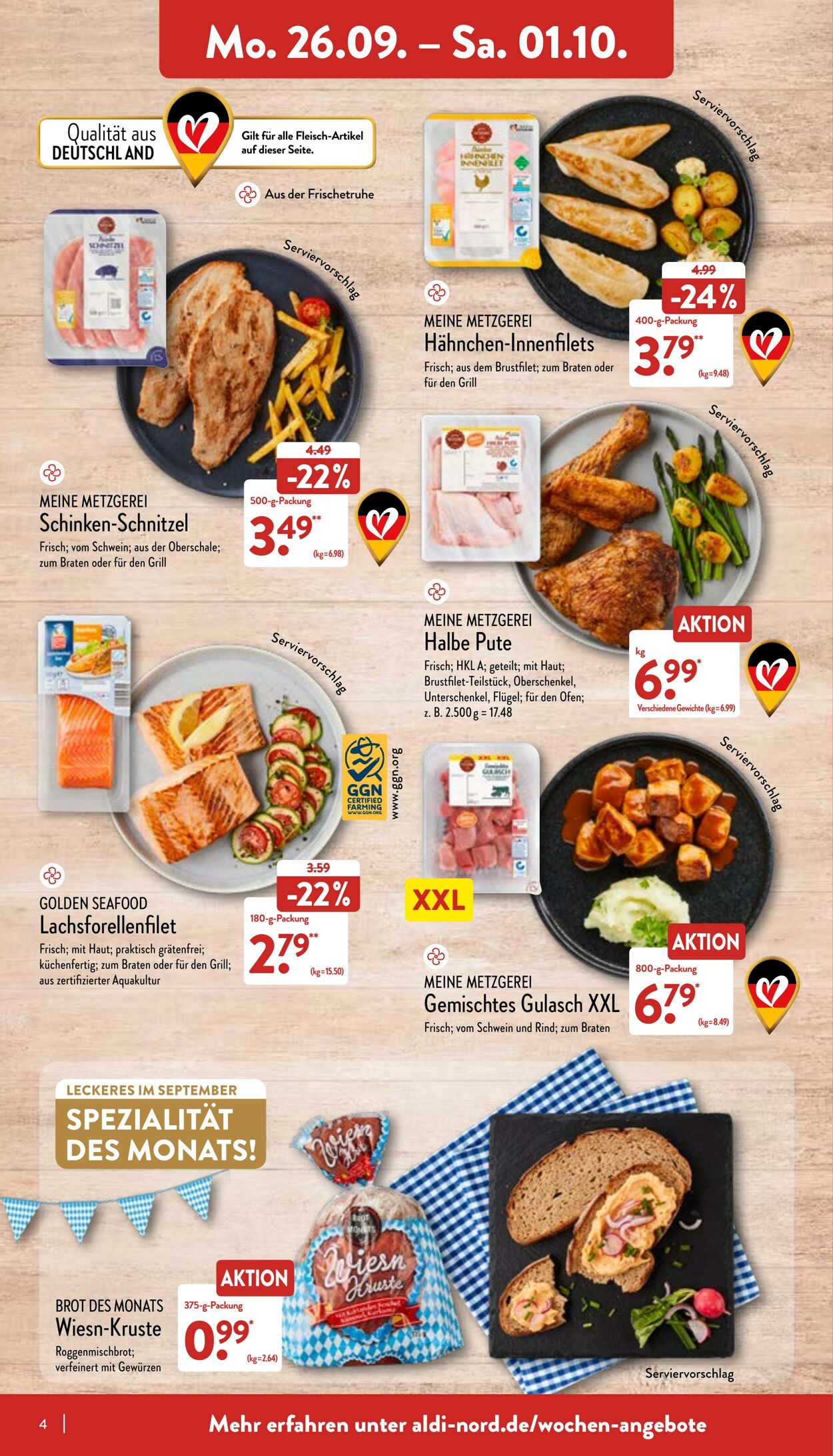 Prospekt Aldi-Nord 26.09.2022 - 01.10.2022