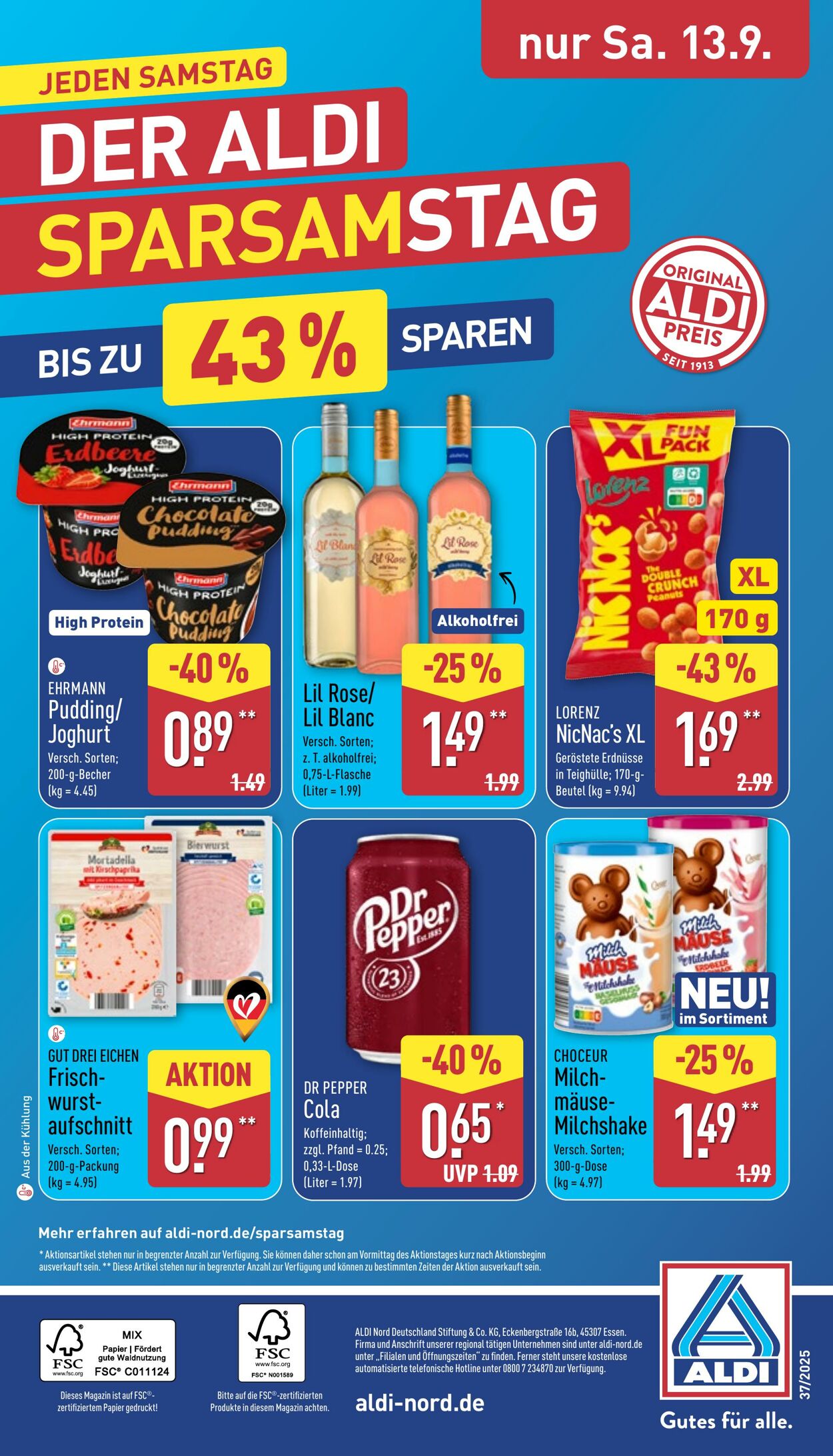 Prospekt Aldi-Nord 01.09.2025 - 06.09.2025