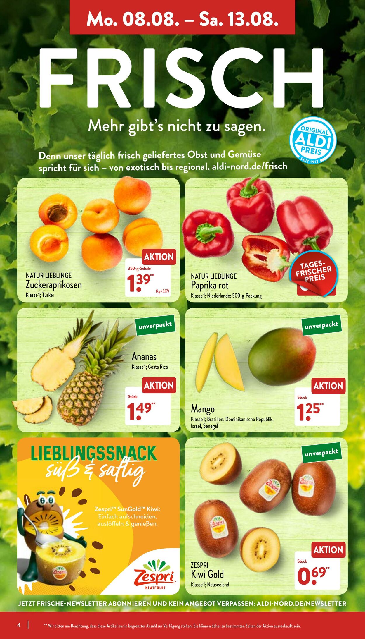 Prospekt Aldi-Nord 08.08.2022 - 13.08.2022