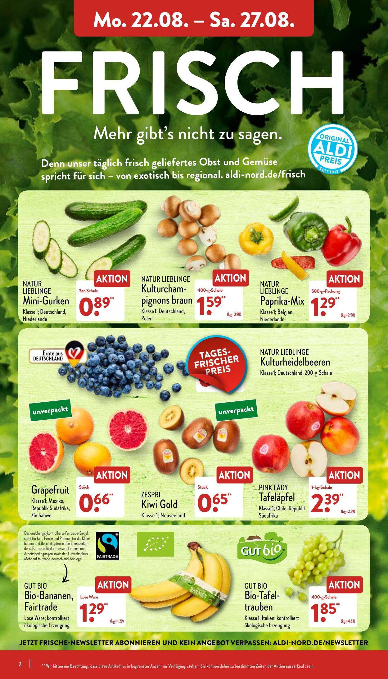 Prospekt Aldi-Nord 22.08.2022 - 27.08.2022