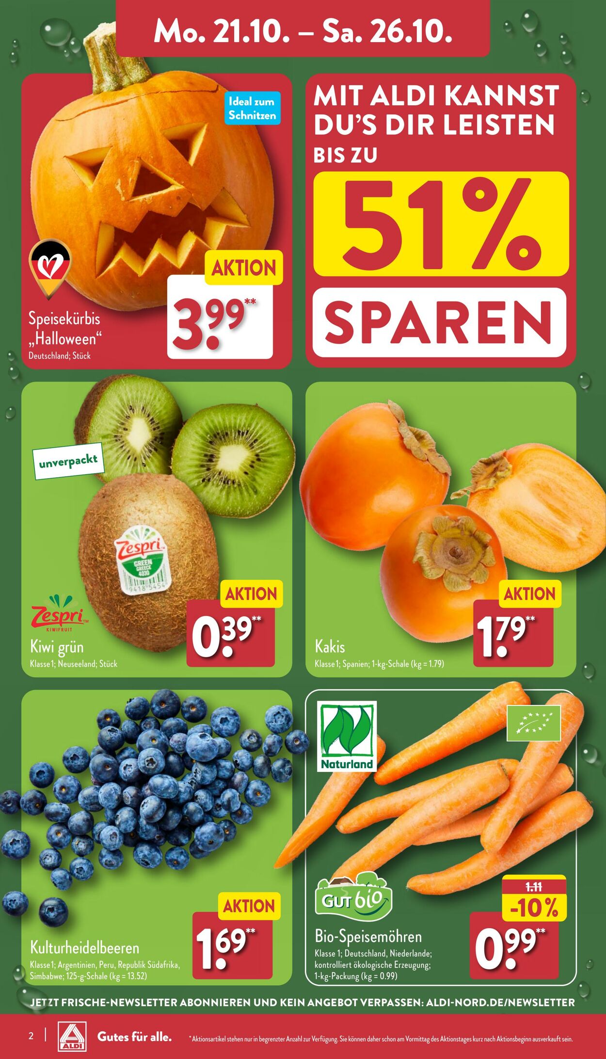 Prospekt Aldi-Nord 21.10.2024 - 26.10.2024