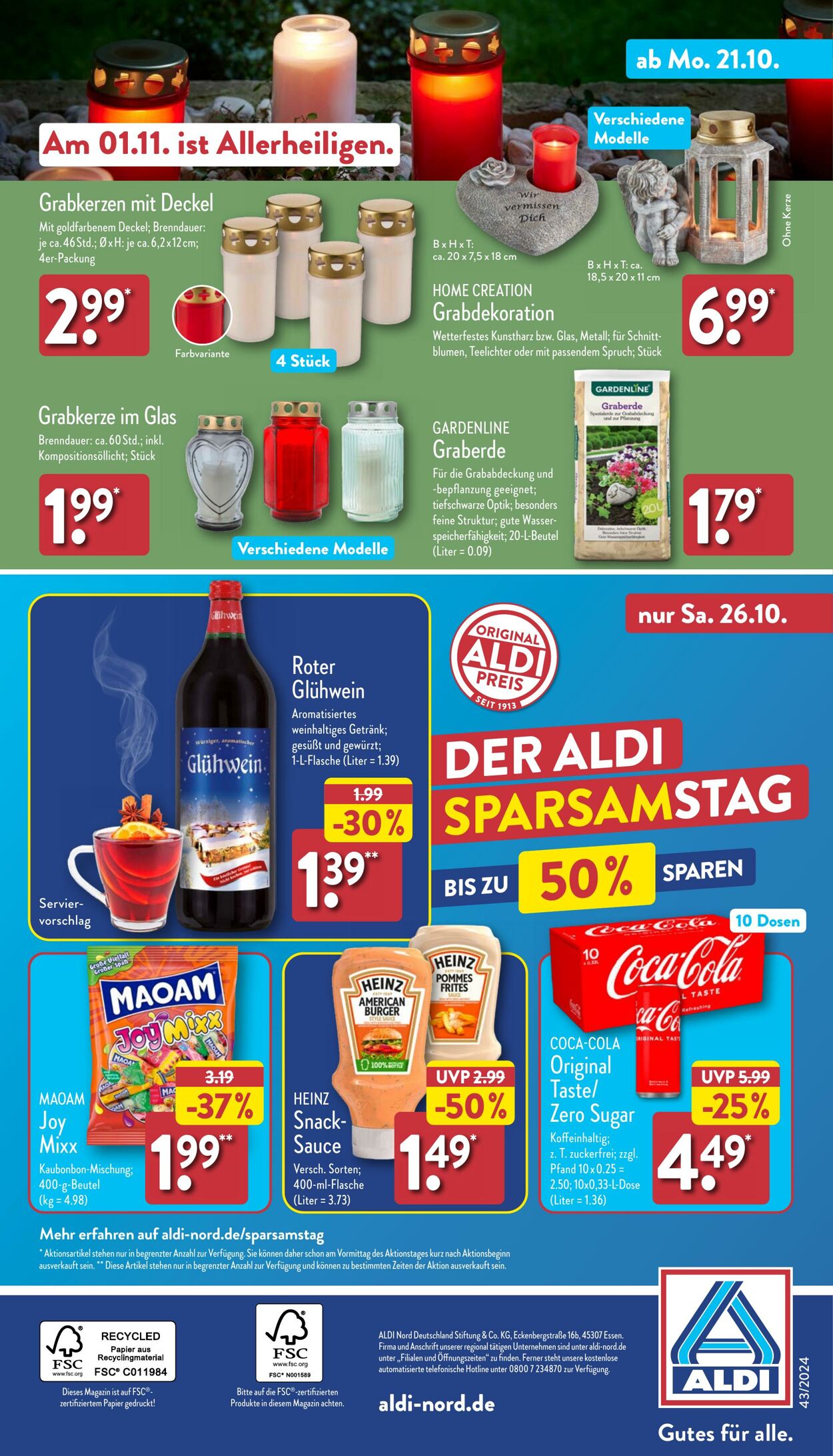 Prospekt Aldi-Nord 21.10.2024 - 26.10.2024