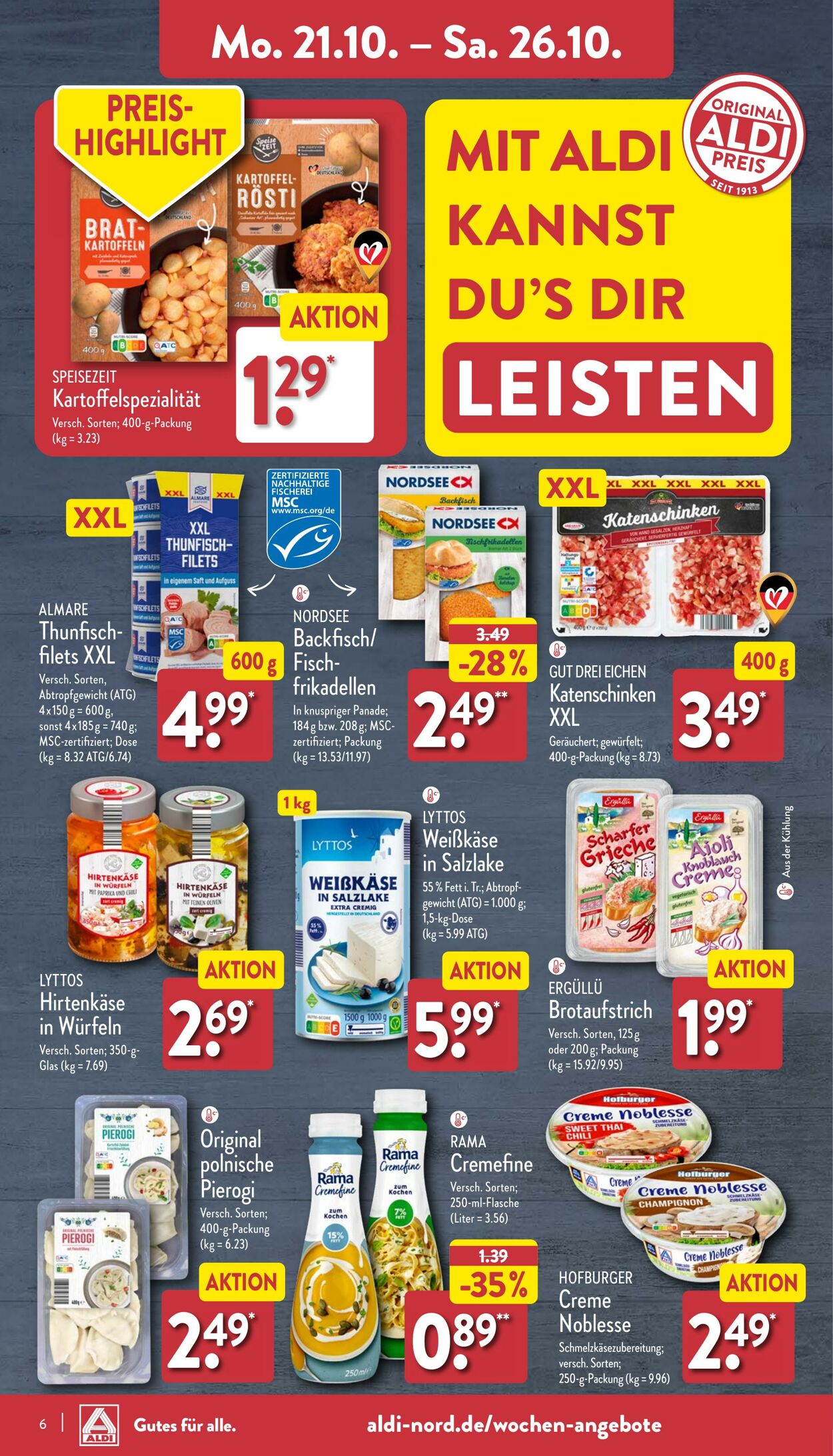 Prospekt Aldi-Nord 21.10.2024 - 26.10.2024