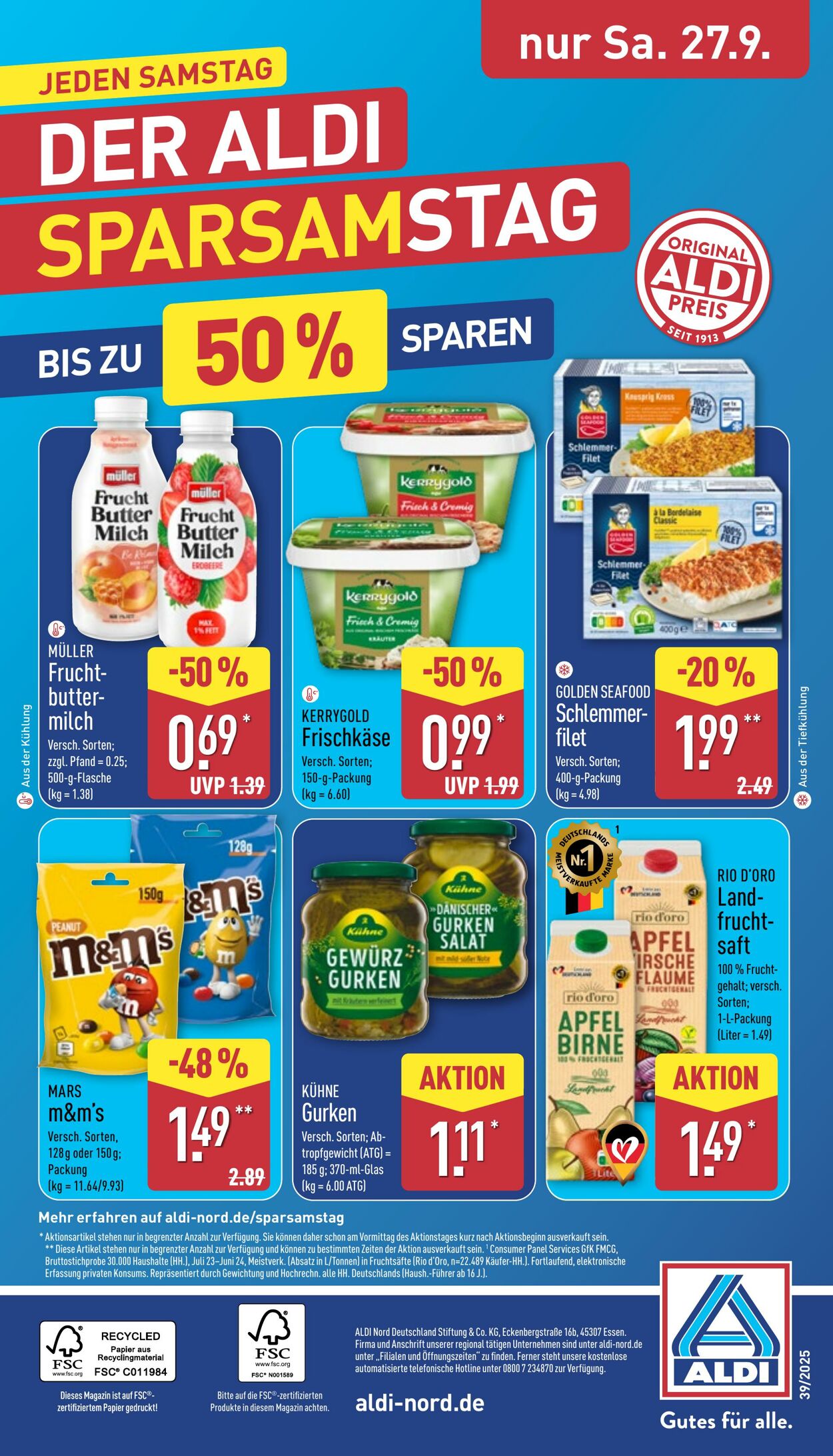 Prospekt Aldi-Nord 22.09.2025 - 27.09.2025