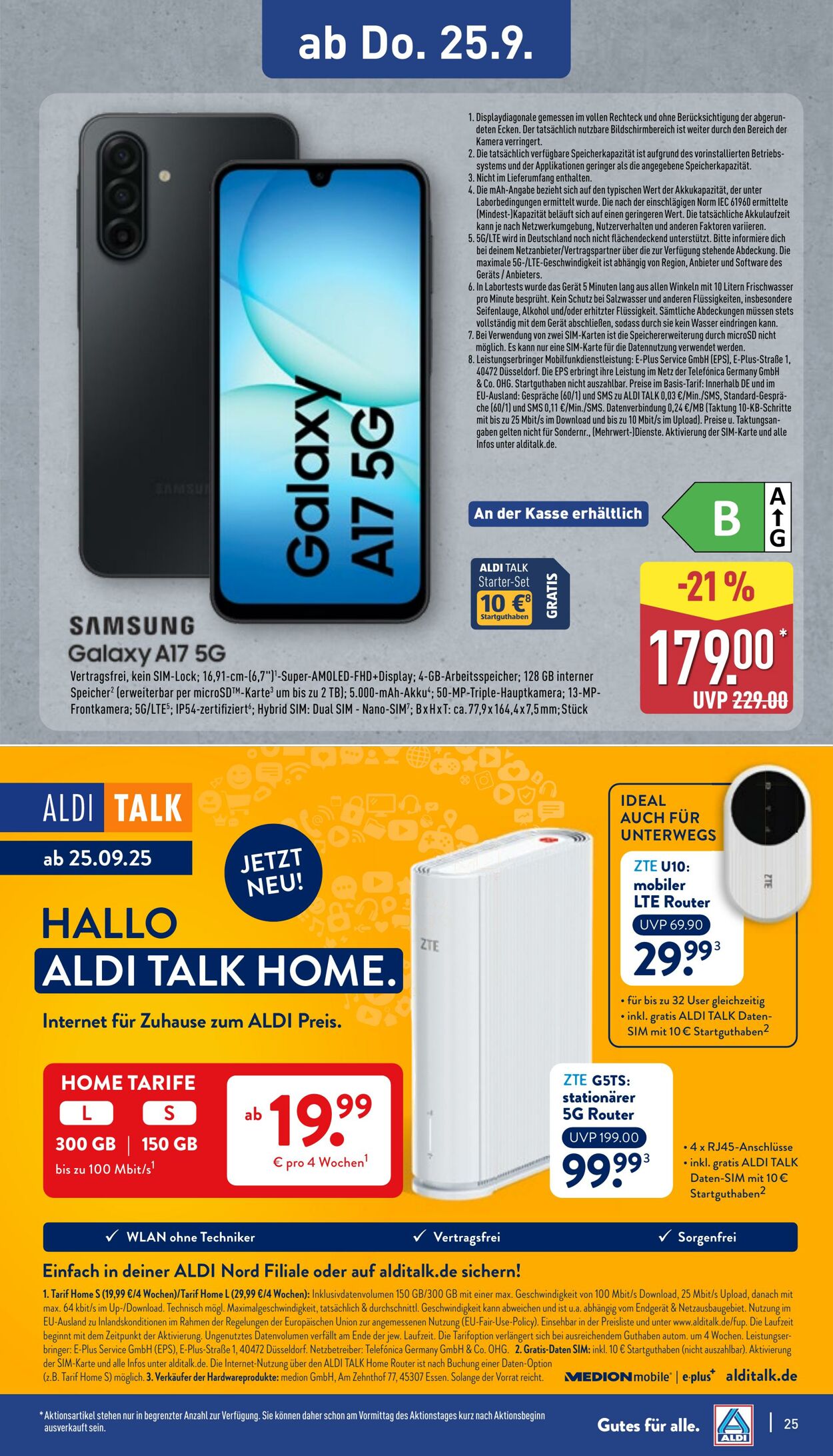 Prospekt Aldi-Nord 22.09.2025 - 27.09.2025