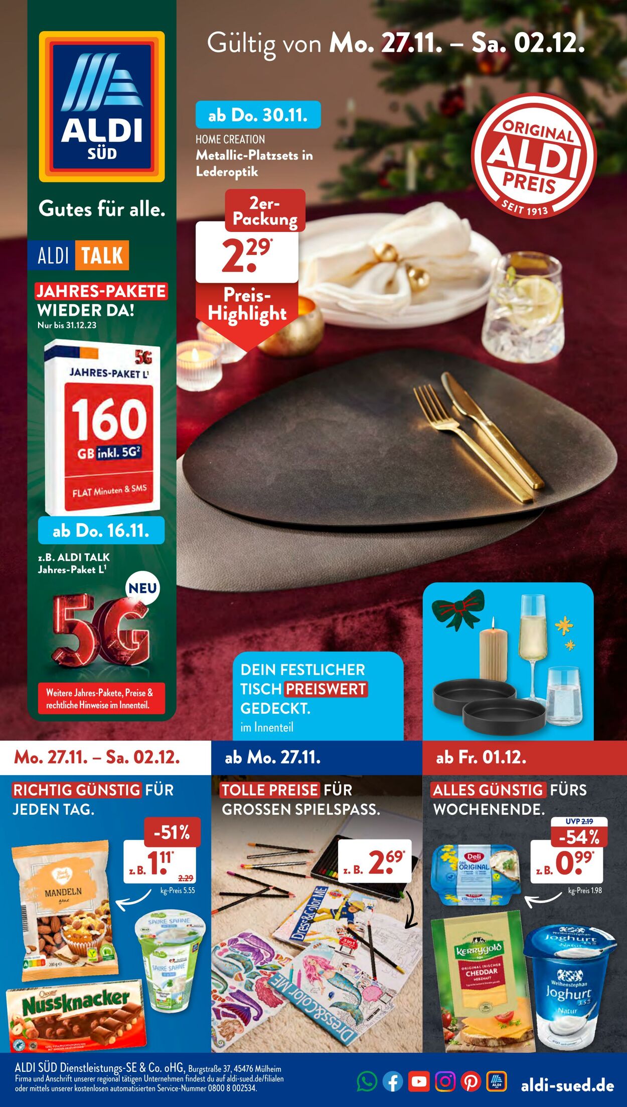 Prospekt ALDI SÜD 27.11.2023 - 02.12.2023