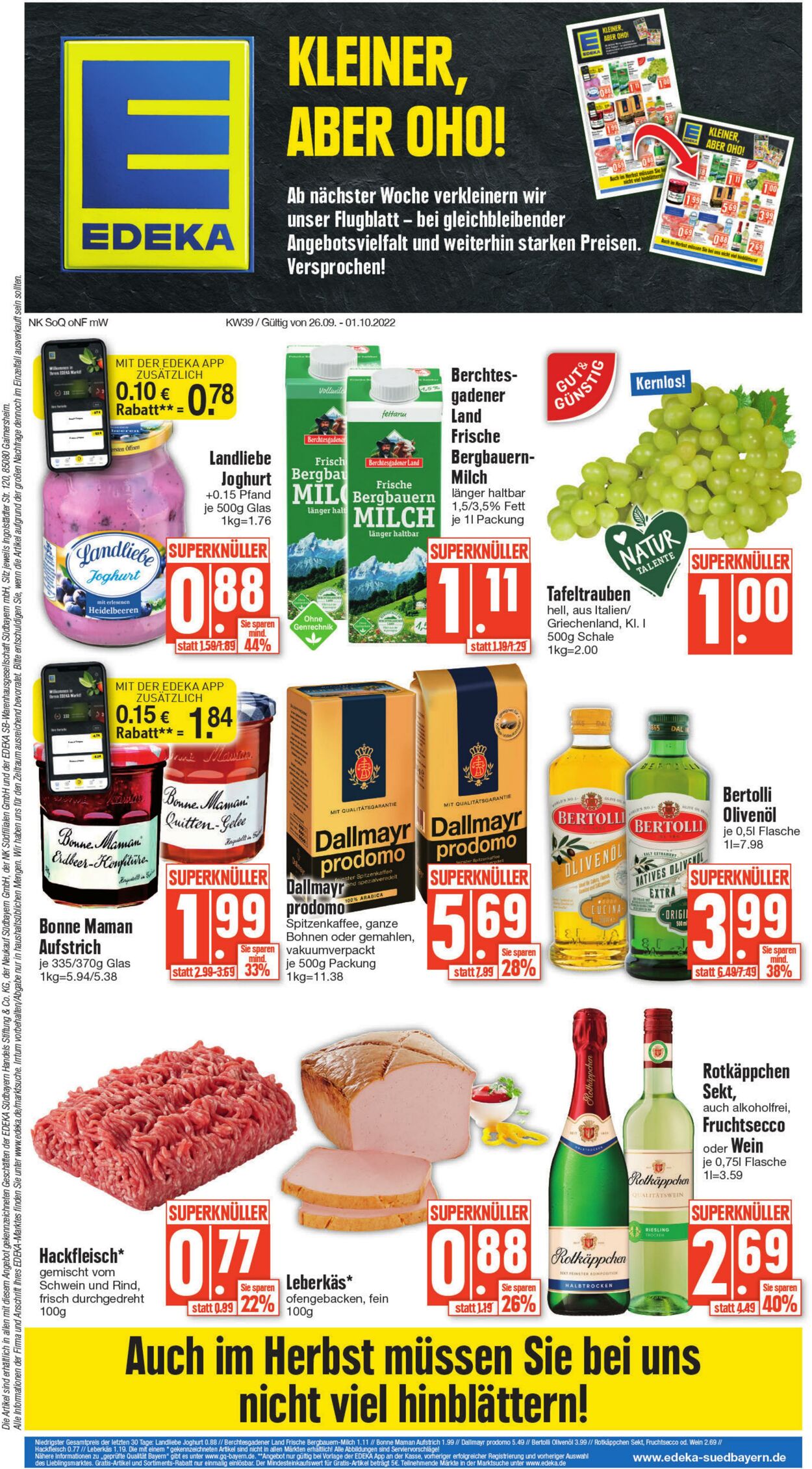 Prospekt Edeka 26.09.2022 - 01.10.2022