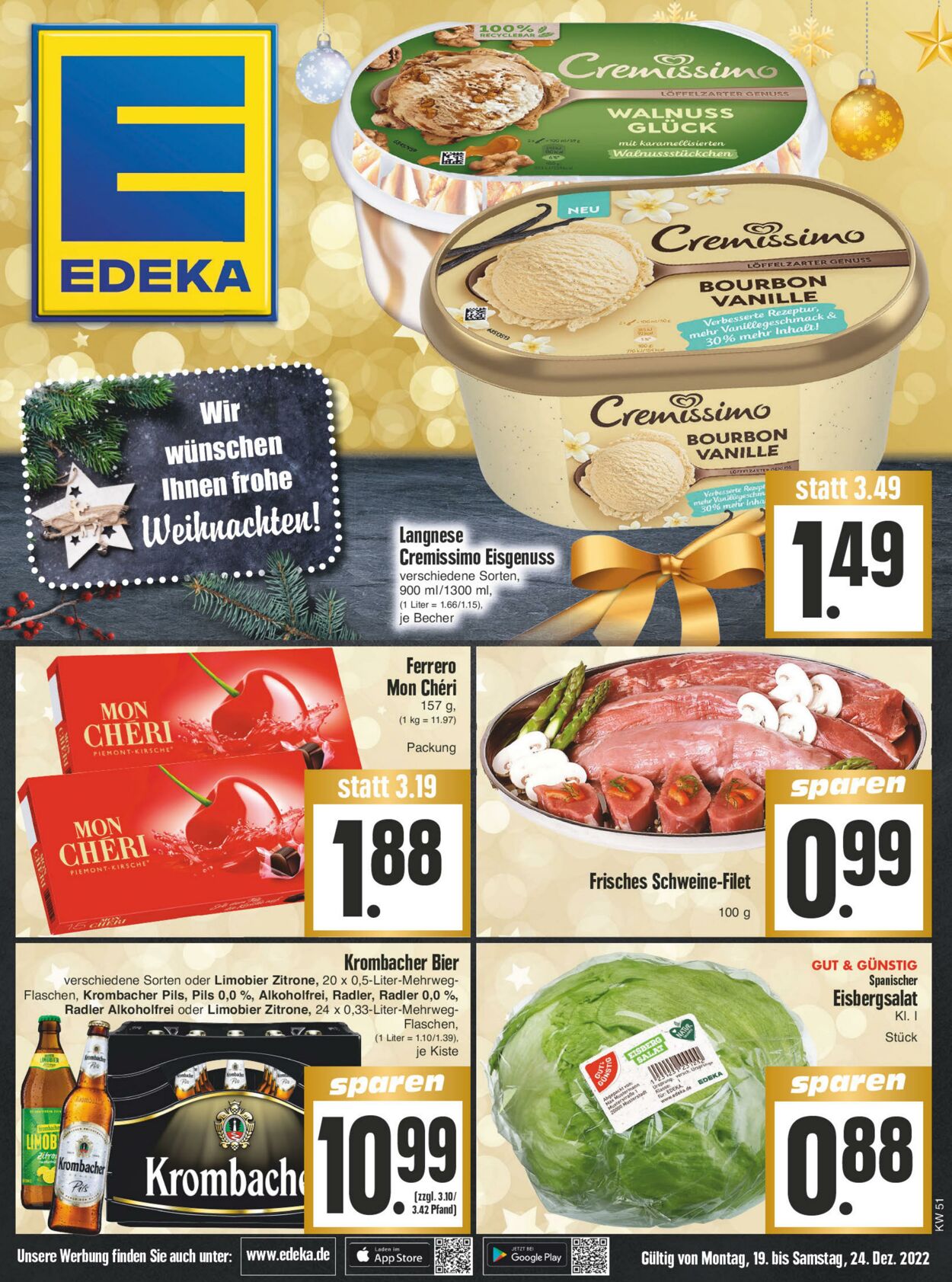 Prospekt Edeka 19.12.2022 - 24.12.2022