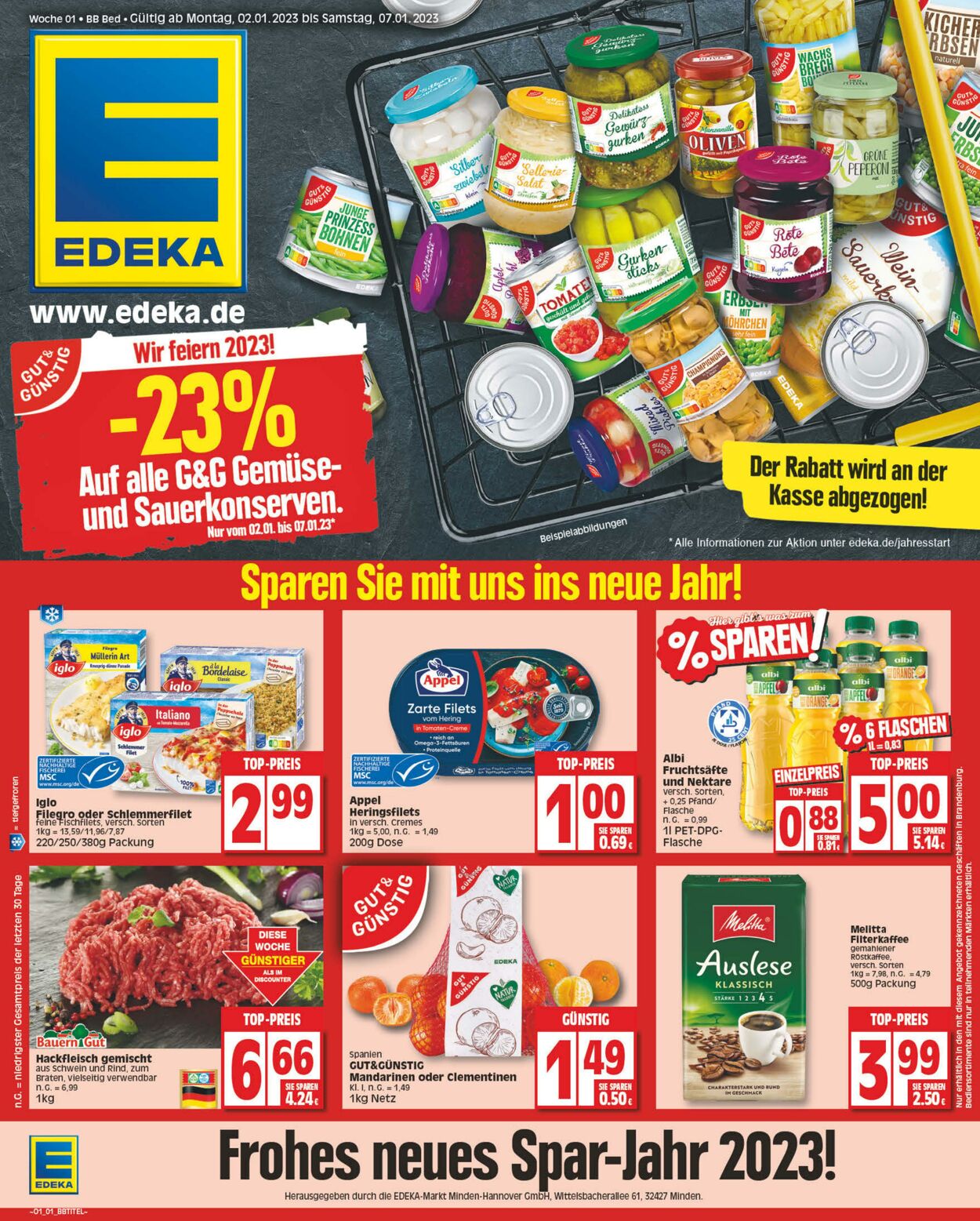 Prospekt Edeka 02.01.2023 - 07.01.2023