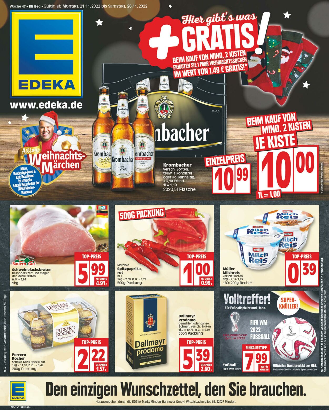 Prospekt Edeka 21.11.2022 - 26.11.2022