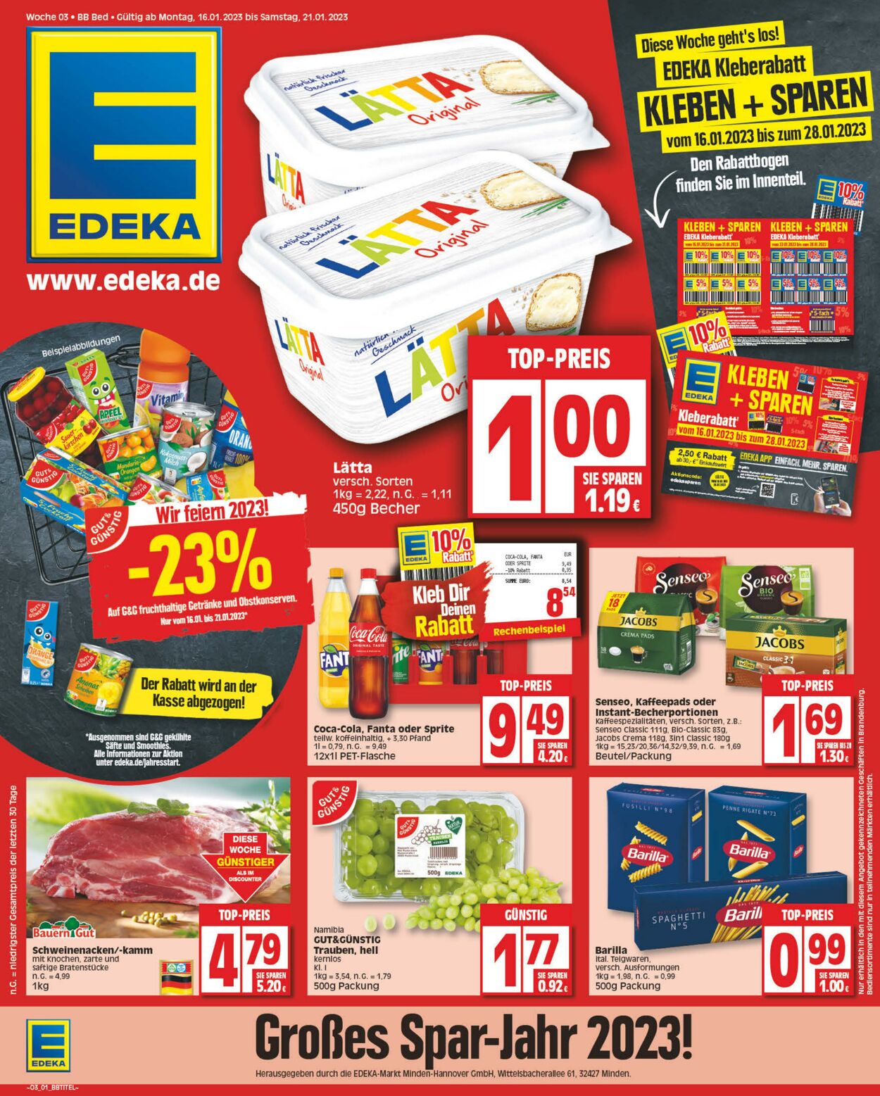 Prospekt Edeka 16.01.2023 - 21.01.2023