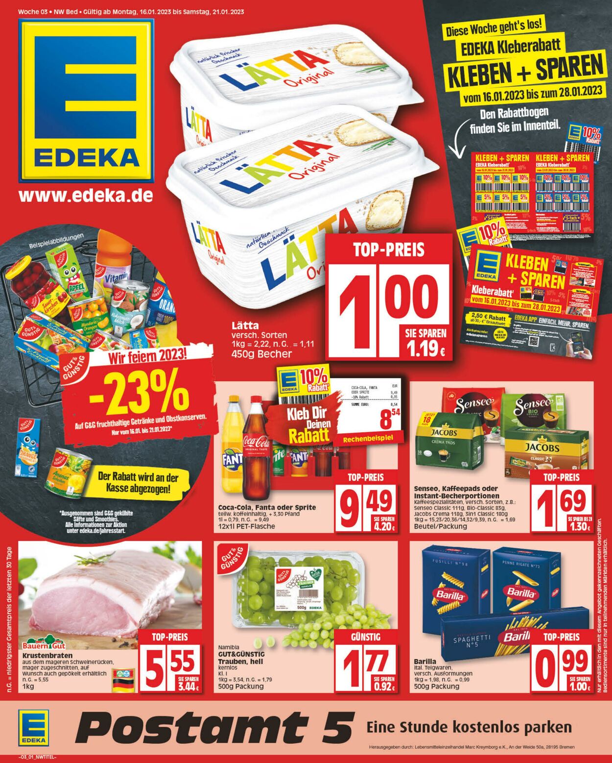 Prospekt Edeka 16.01.2023 - 21.01.2023