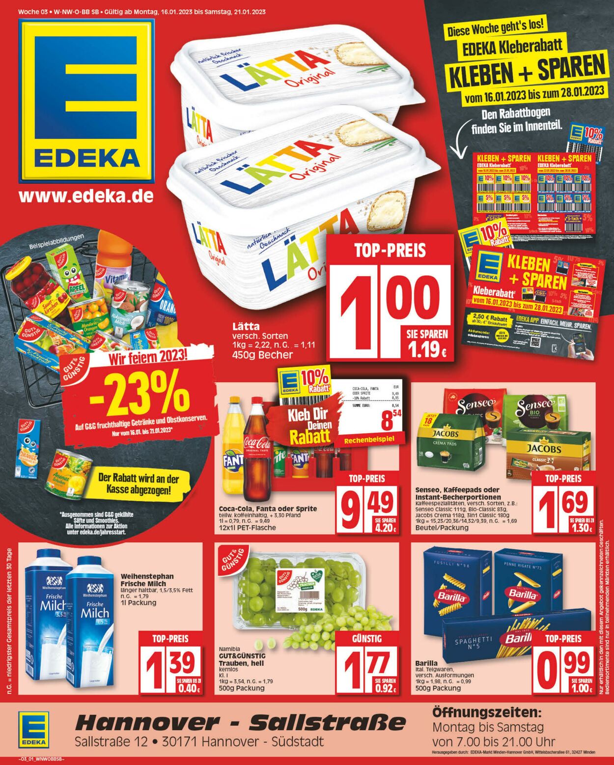 Prospekt Edeka 16.01.2023 - 21.01.2023