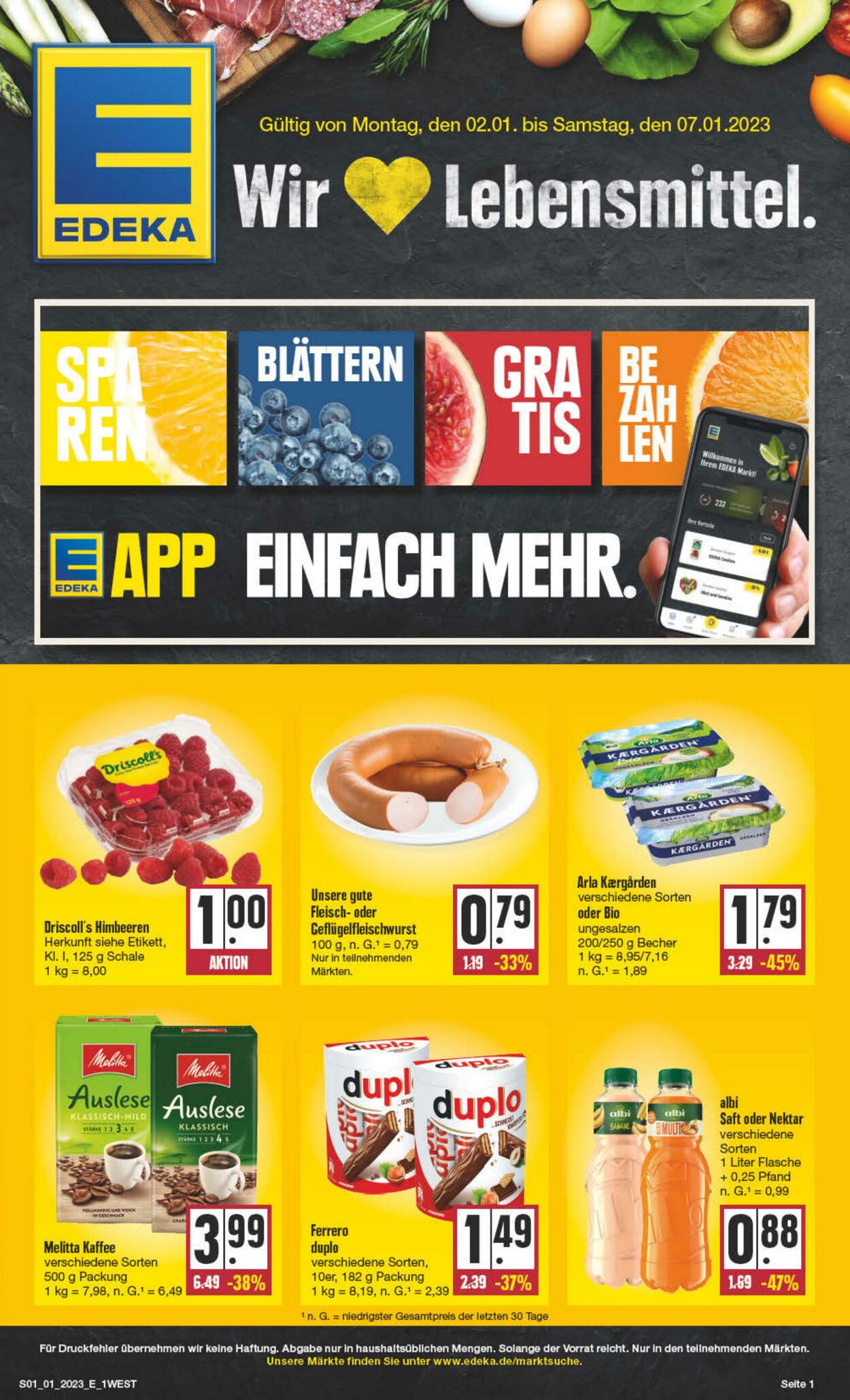 Prospekt Edeka 02.01.2023 - 07.01.2023