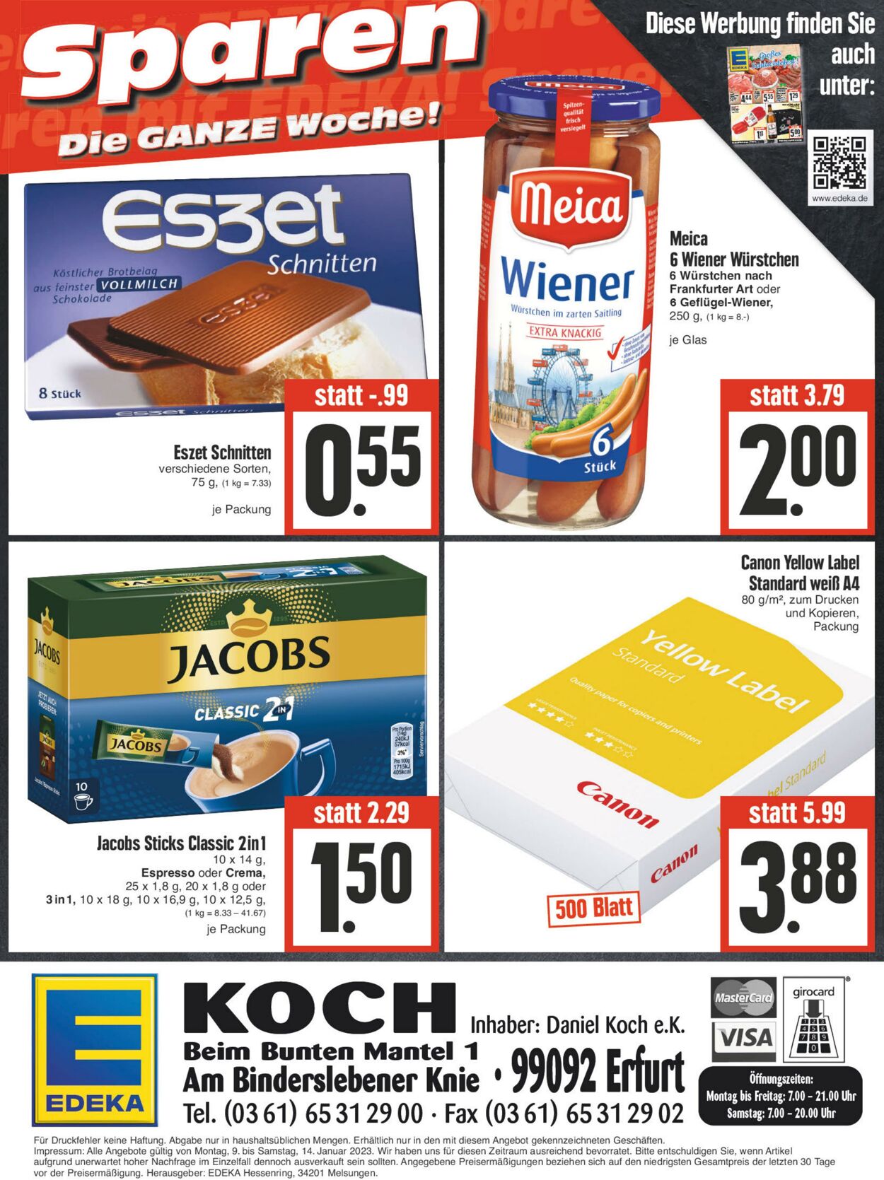 Prospekt Edeka 09.01.2023 - 14.01.2023