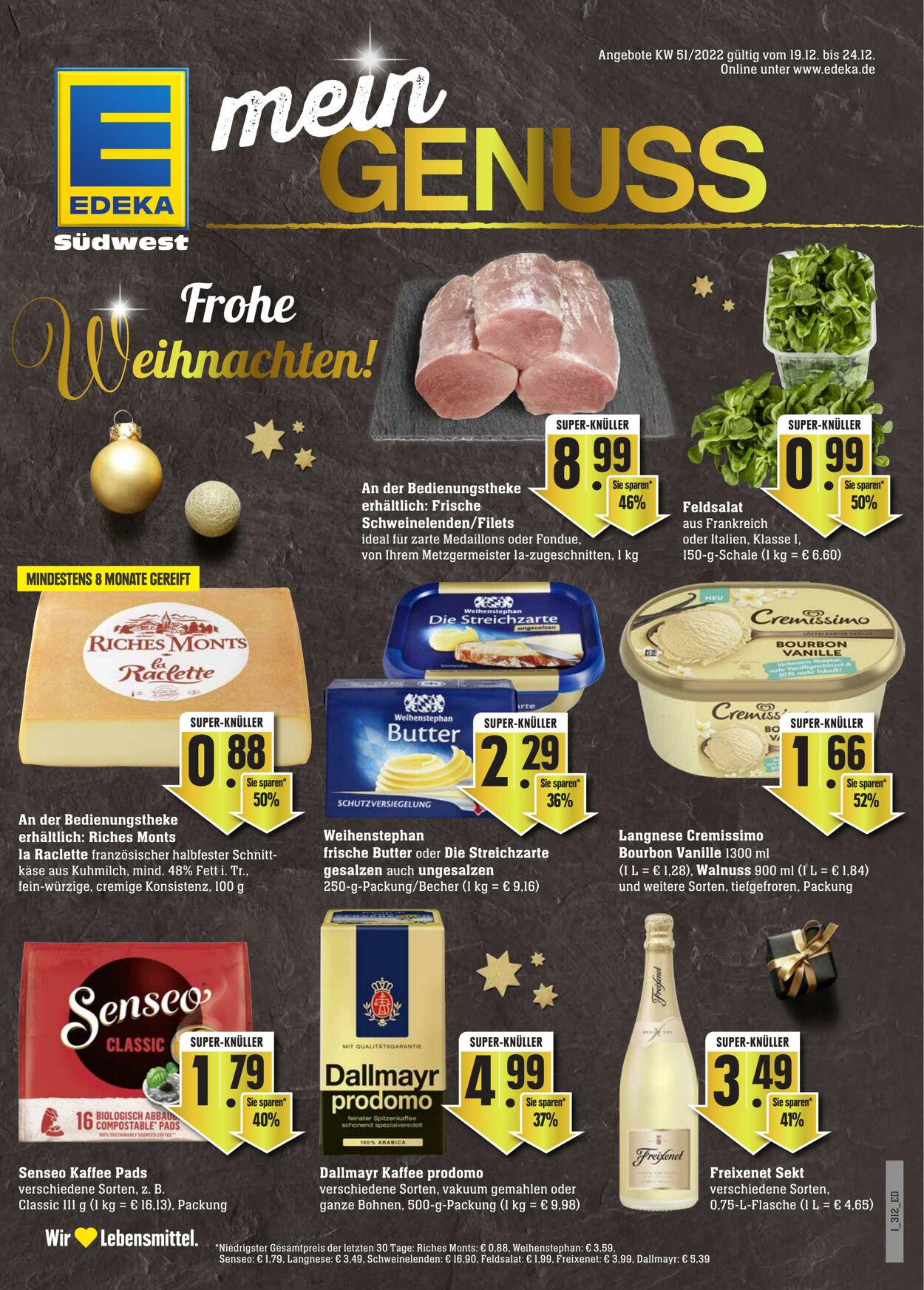 Prospekt Edeka 19.12.2022 - 24.12.2022