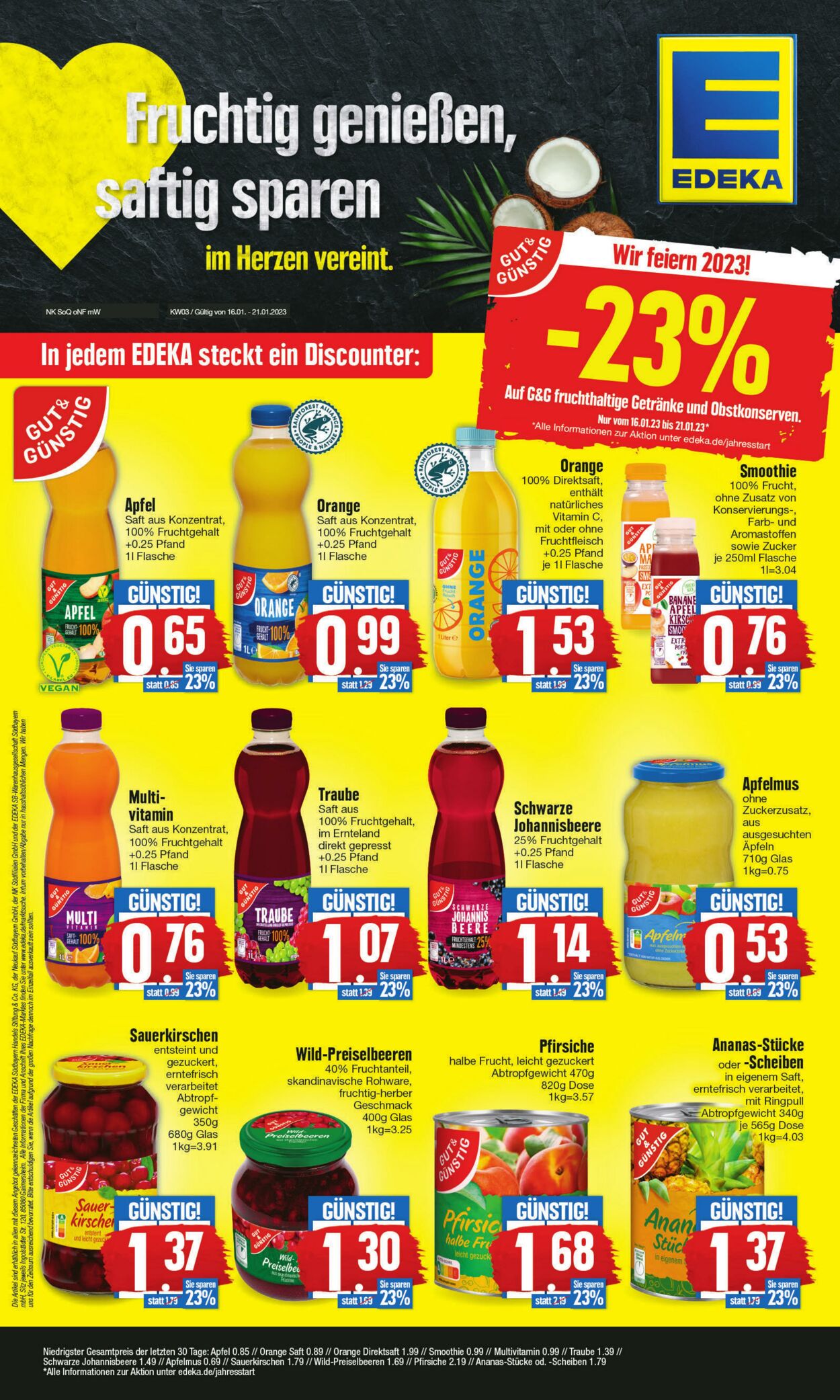 Prospekt Edeka 16.01.2023 - 21.01.2023