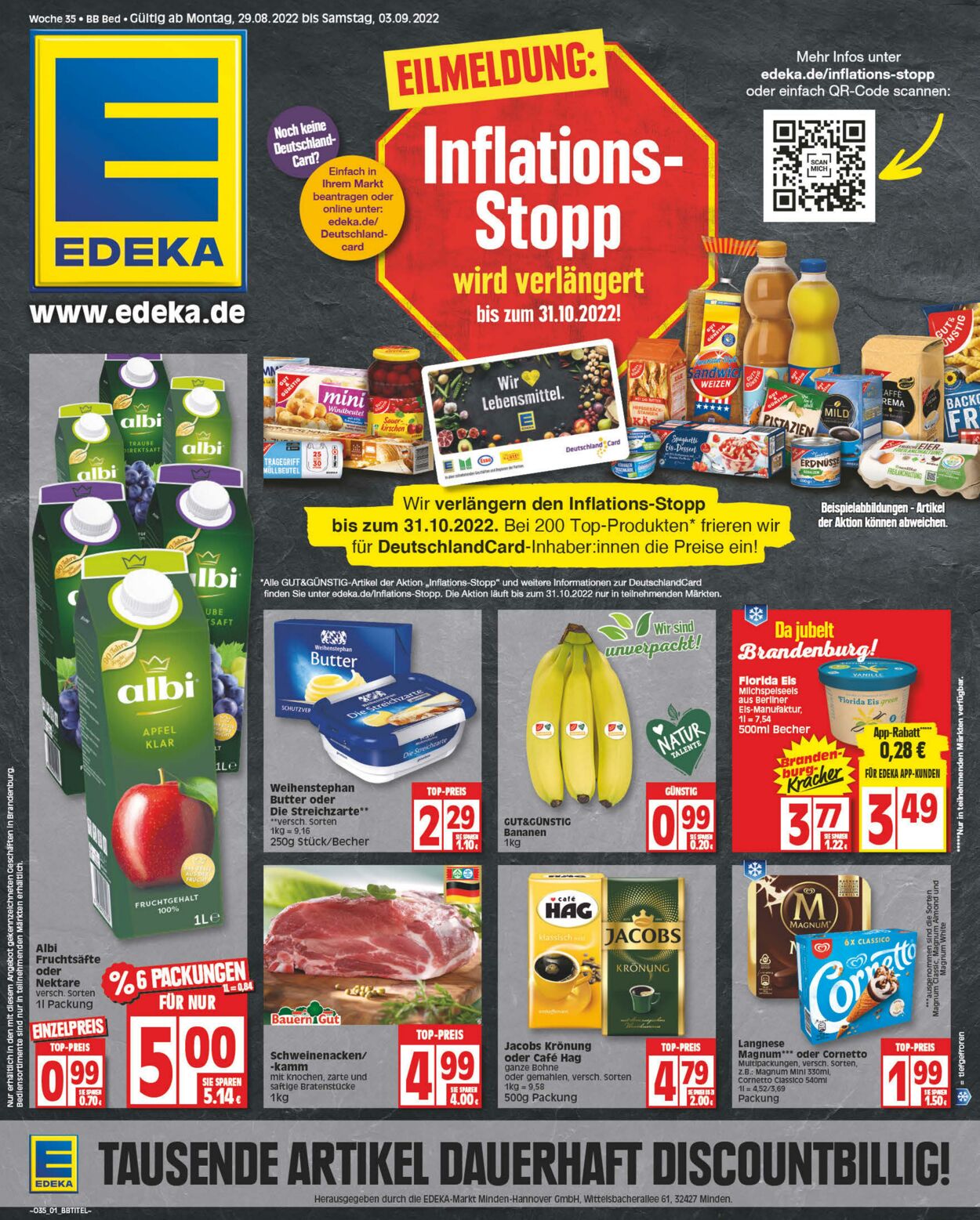 Prospekt Edeka 29.08.2022 - 03.09.2022