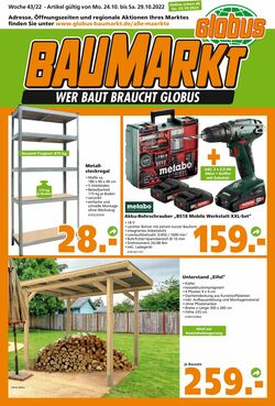 Prospekt Globus Baumarkt 24.10.2022 - 29.10.2022