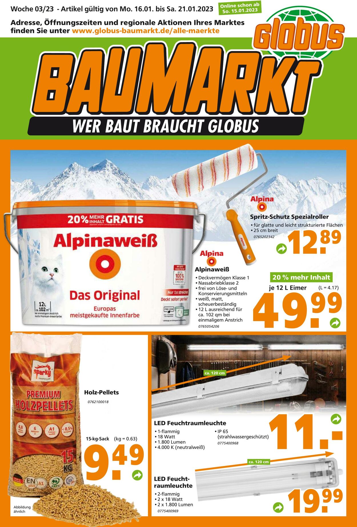 Prospekt Globus Baumarkt 16.01.2023 - 21.01.2023