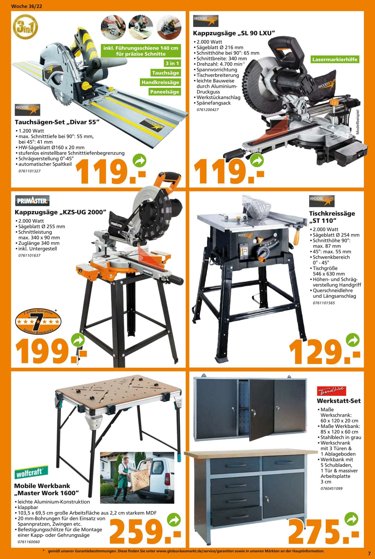 Prospekt Globus Baumarkt 05.09.2022 - 10.09.2022