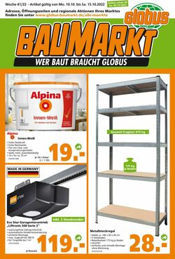 Prospekt Globus Baumarkt 10.10.2022 - 15.10.2022