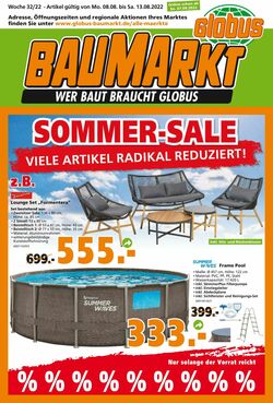 Prospekt Globus Baumarkt 08.08.2022 - 13.08.2022