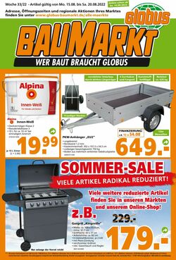 Prospekt Globus Baumarkt 15.08.2022 - 20.08.2022