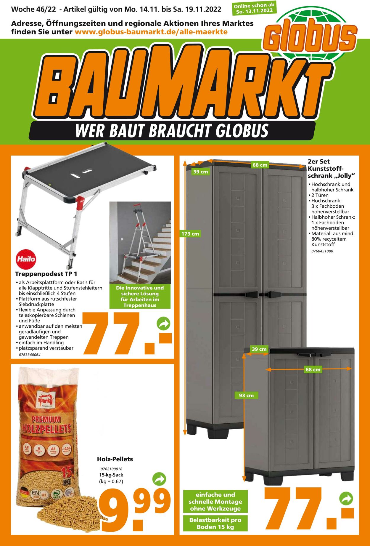 Prospekt Globus Baumarkt 14.11.2022 - 19.11.2022