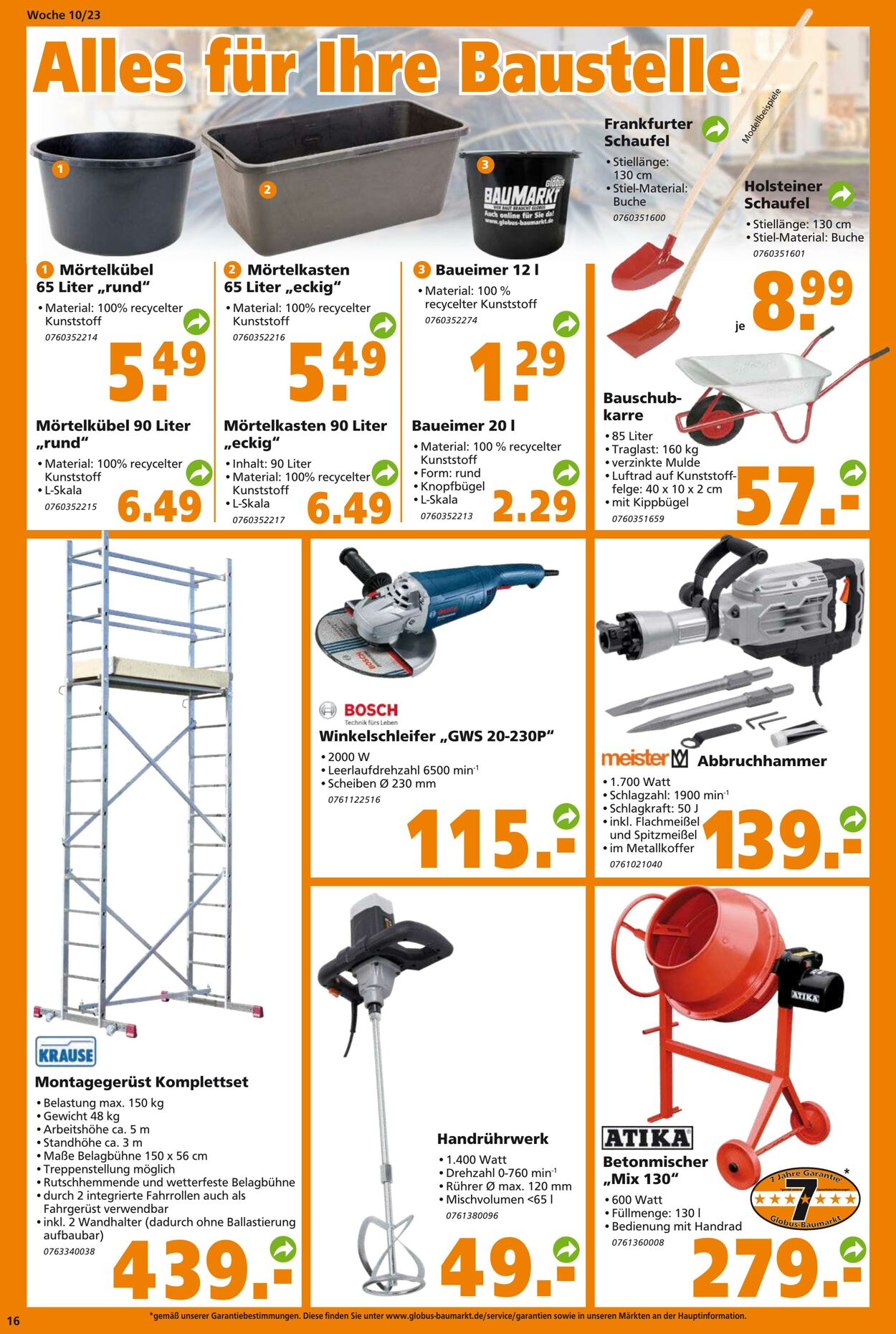 Prospekt Globus Baumarkt 06.03.2023 - 11.03.2023