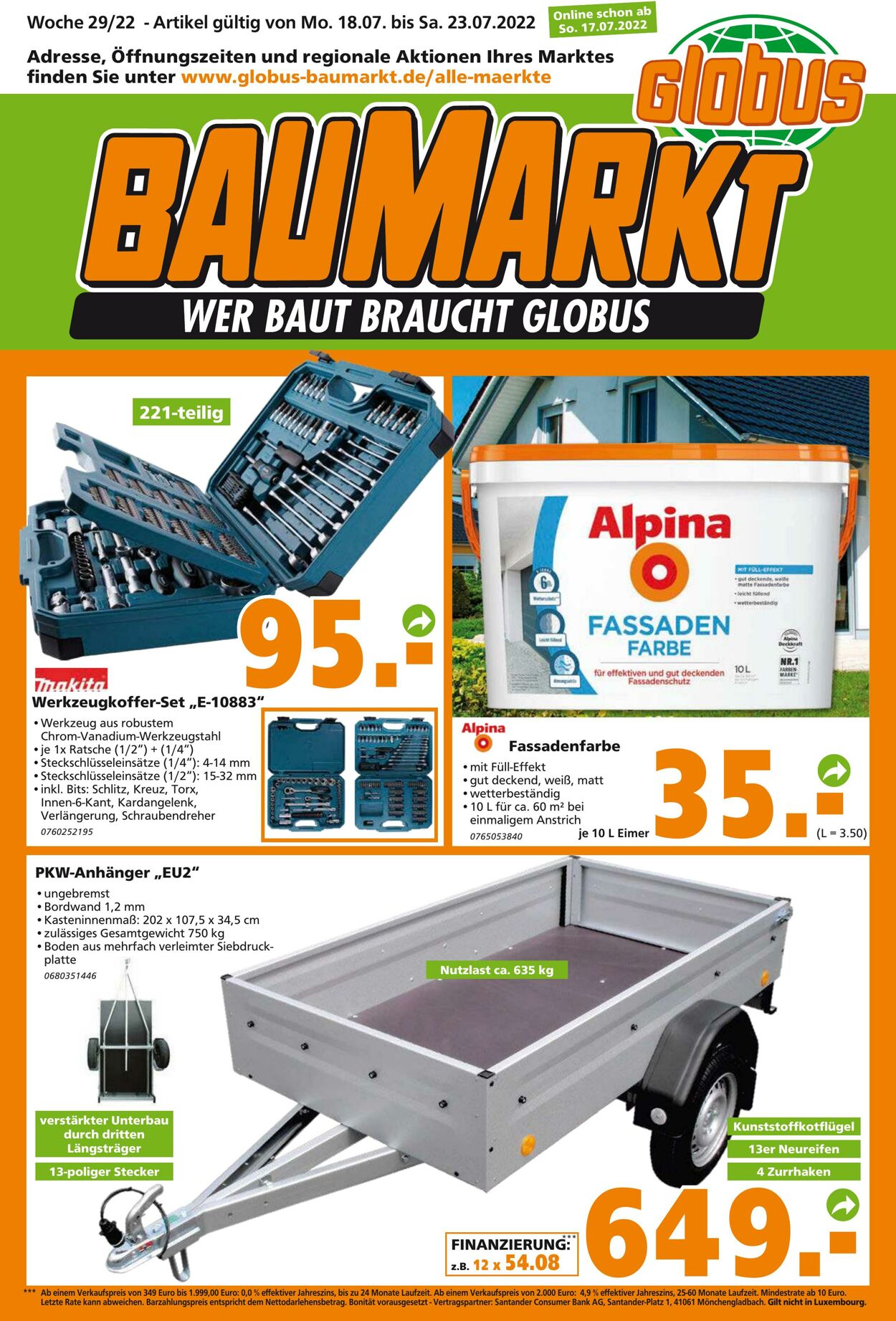 Prospekt Globus Baumarkt 18.07.2022 - 23.07.2022