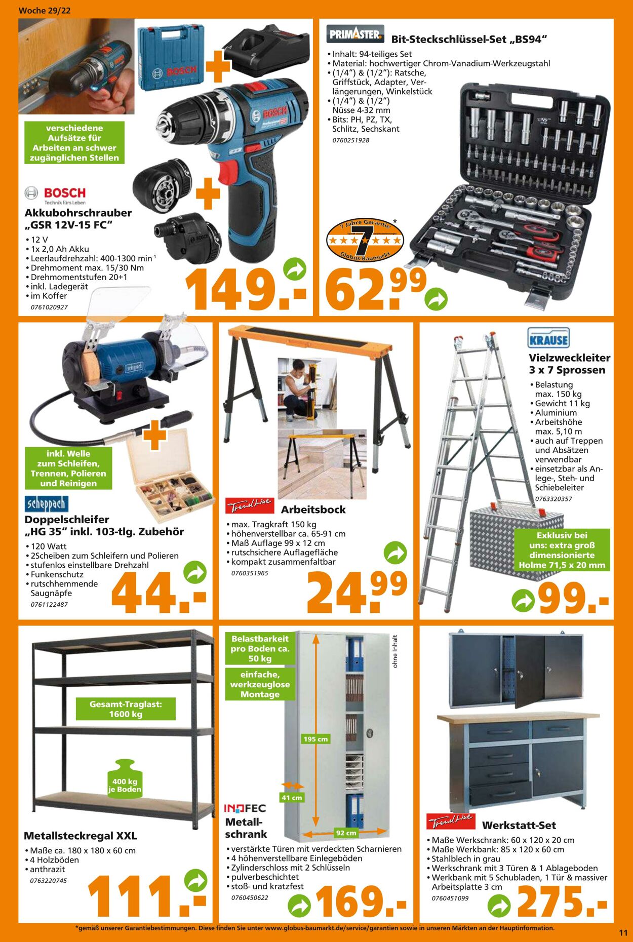 Prospekt Globus Baumarkt 18.07.2022 - 23.07.2022