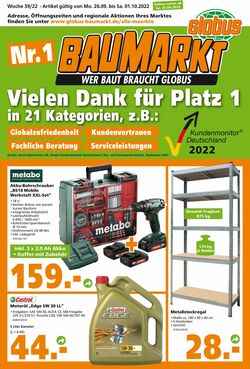 Prospekt Globus Baumarkt 26.09.2022 - 01.10.2022