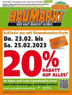 Prospekt Globus Baumarkt 20.02.2023 - 25.02.2023