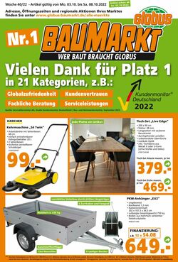 Prospekt Globus Baumarkt 03.10.2022 - 08.10.2022