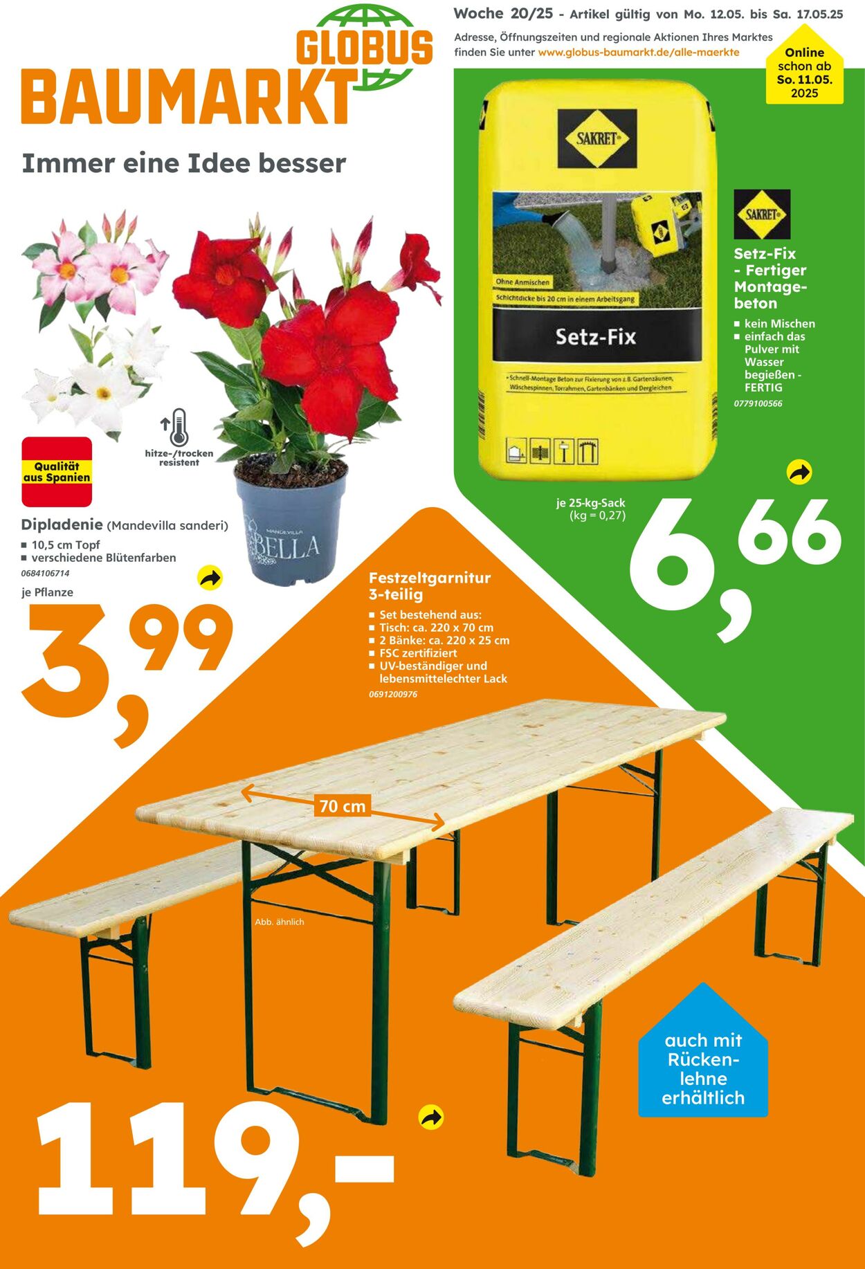 Prospekt Globus Baumarkt 11.05.2025 - 17.05.2025