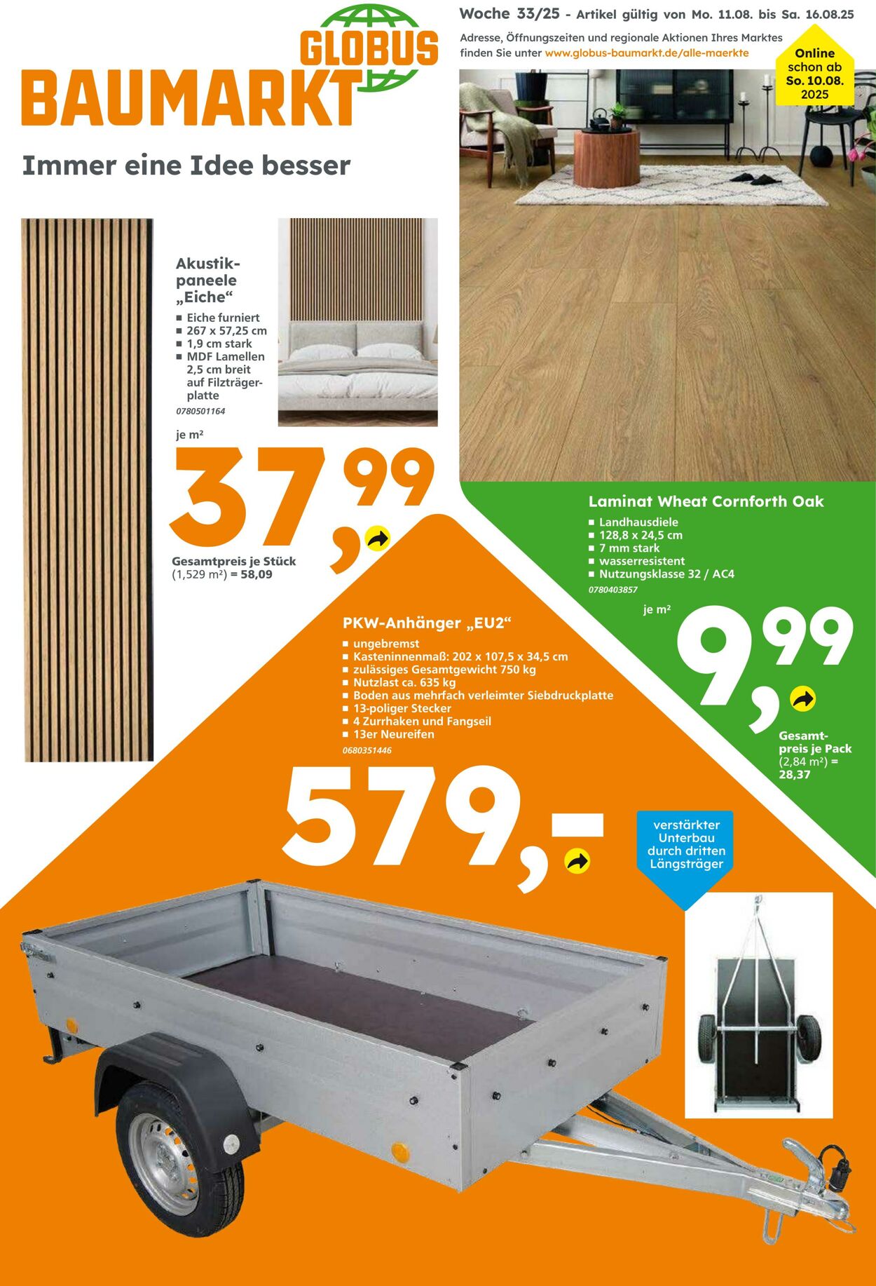 Prospekt Globus Baumarkt 10.08.2025 - 16.08.2025