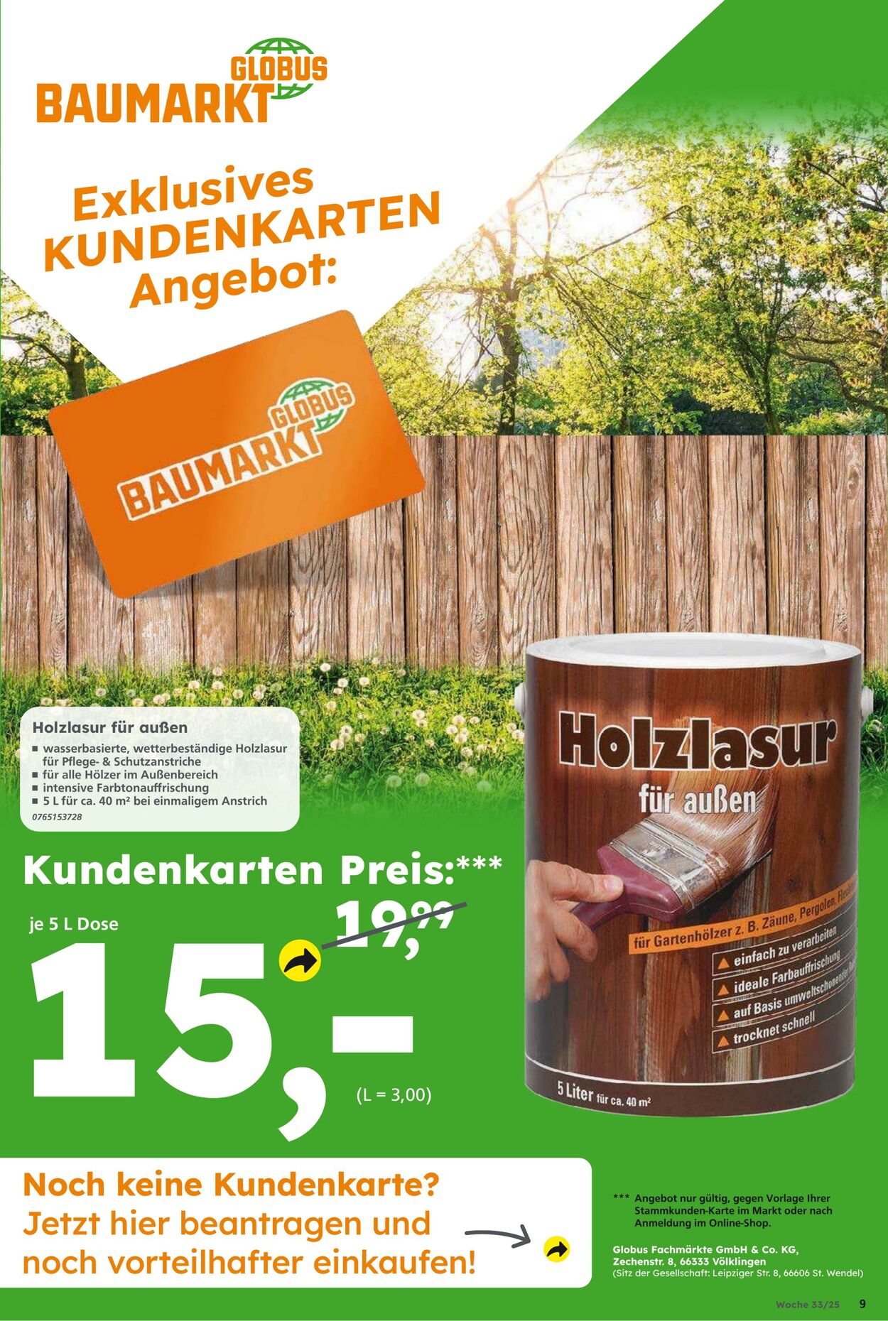 Prospekt Globus Baumarkt 10.08.2025 - 16.08.2025