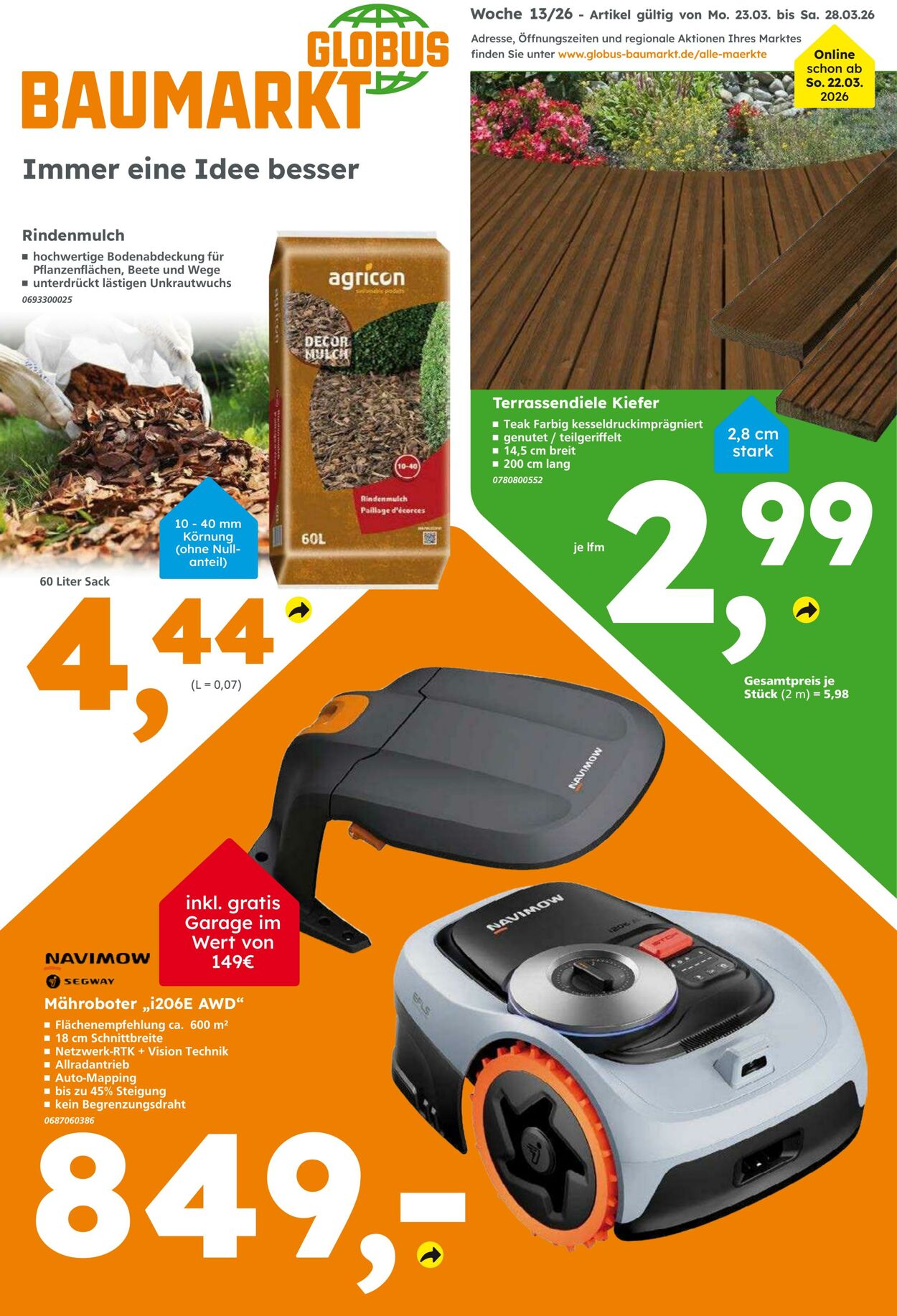 Prospekt Globus Baumarkt 22.03.2026 - 28.03.2026