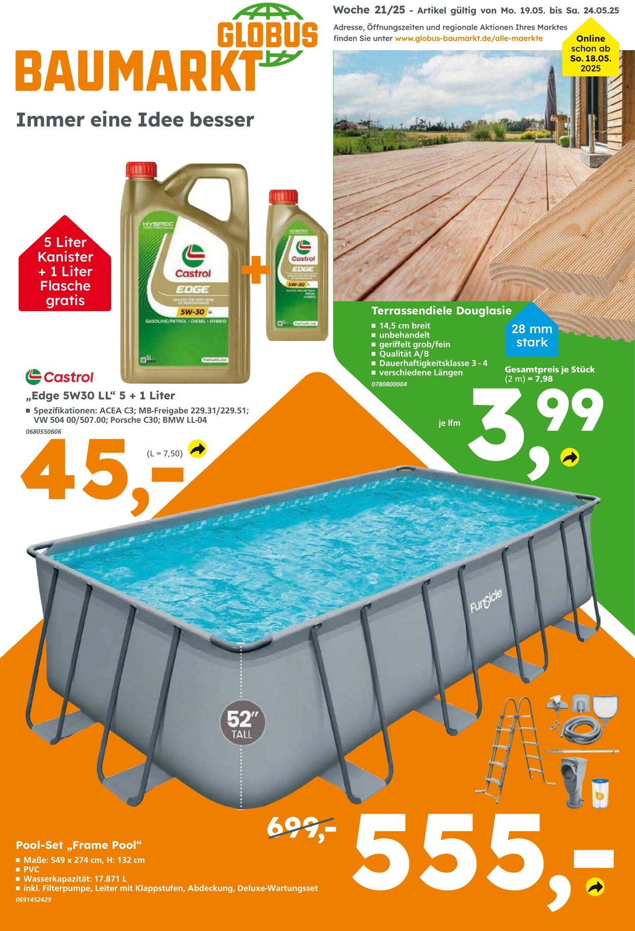 Prospekt Globus Baumarkt 18.05.2025 - 24.05.2025