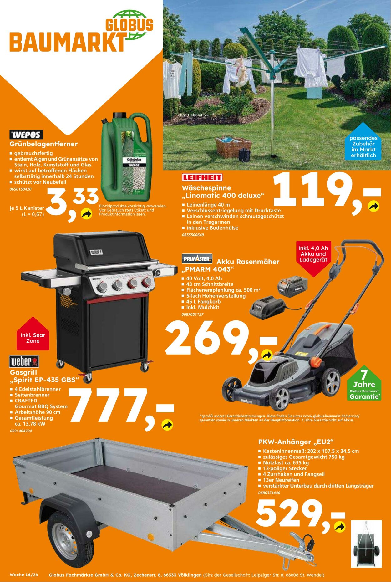 Prospekt Globus Baumarkt 29.03.2026 - 04.04.2026