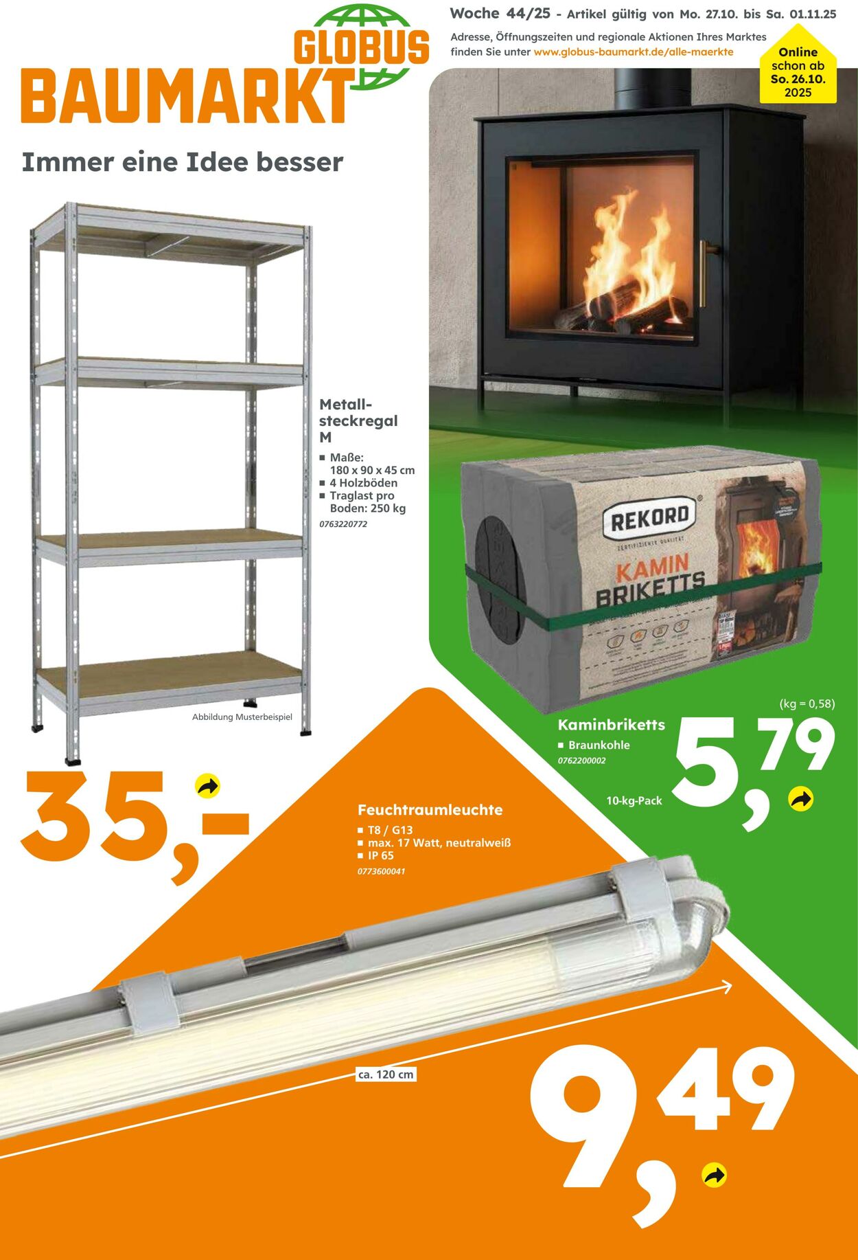 Prospekt Globus Baumarkt 26.10.2025 - 01.11.2025