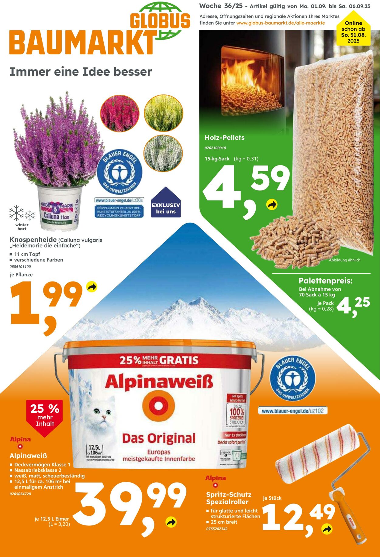 Prospekt Globus Baumarkt 31.08.2025 - 06.09.2025