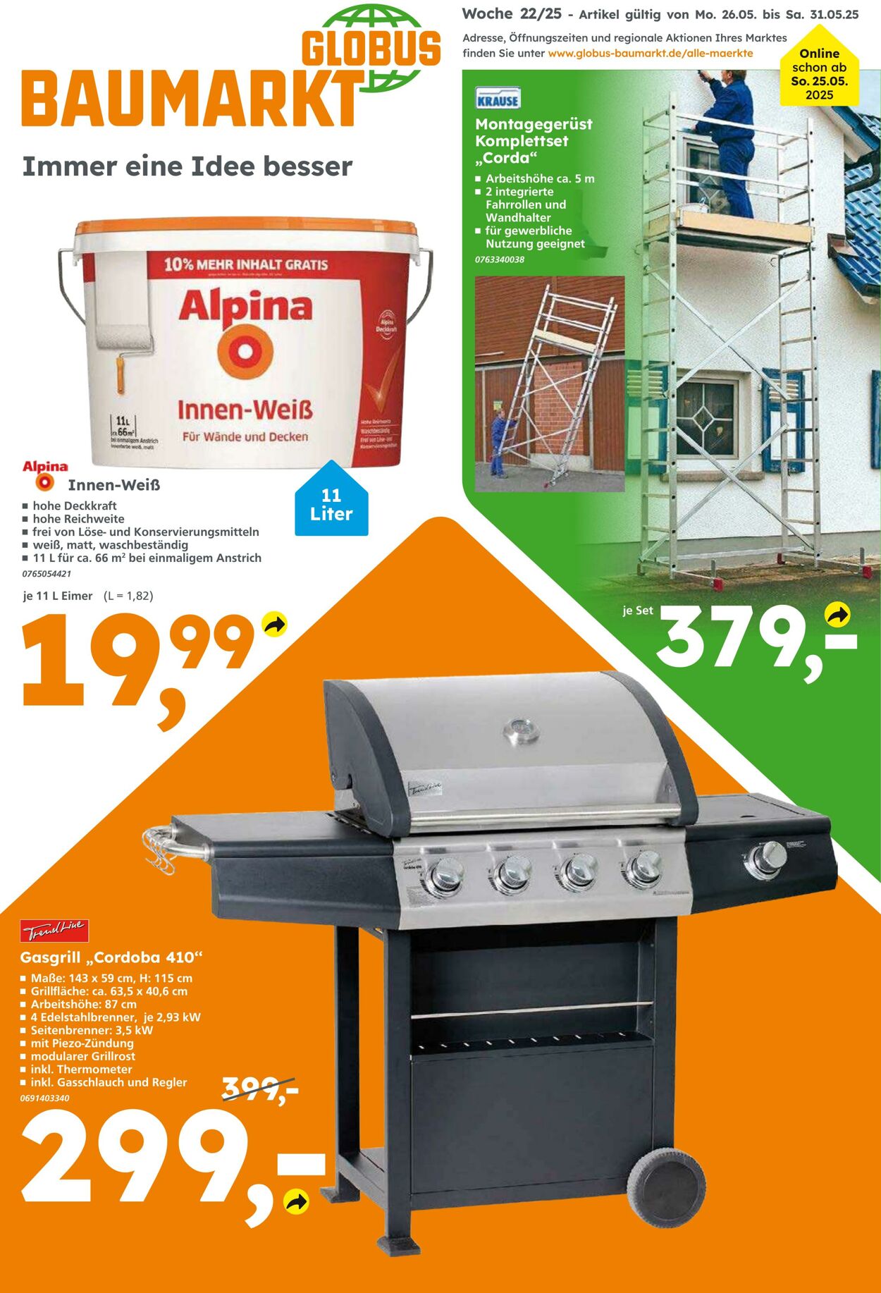 Prospekt Globus Baumarkt 25.05.2025 - 31.05.2025