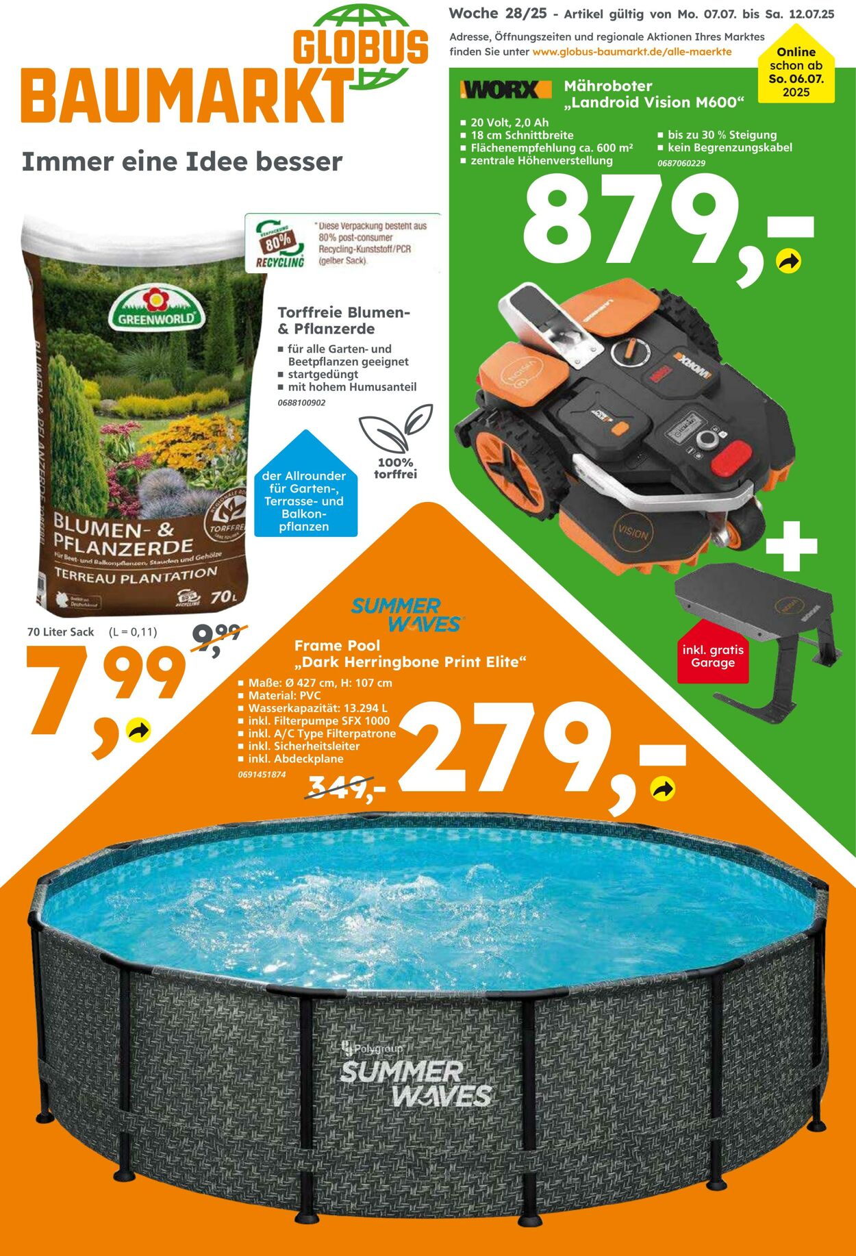 Prospekt Globus Baumarkt 06.07.2025 - 12.07.2025